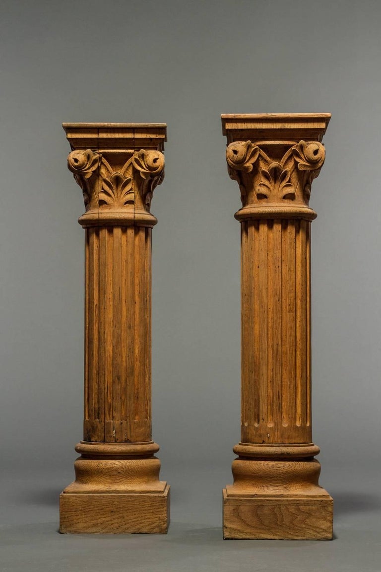 Columns For Sale >> Pair Of French Natural Wood Columns Columns For Sale >> Pair Of French Natural Wood Columns