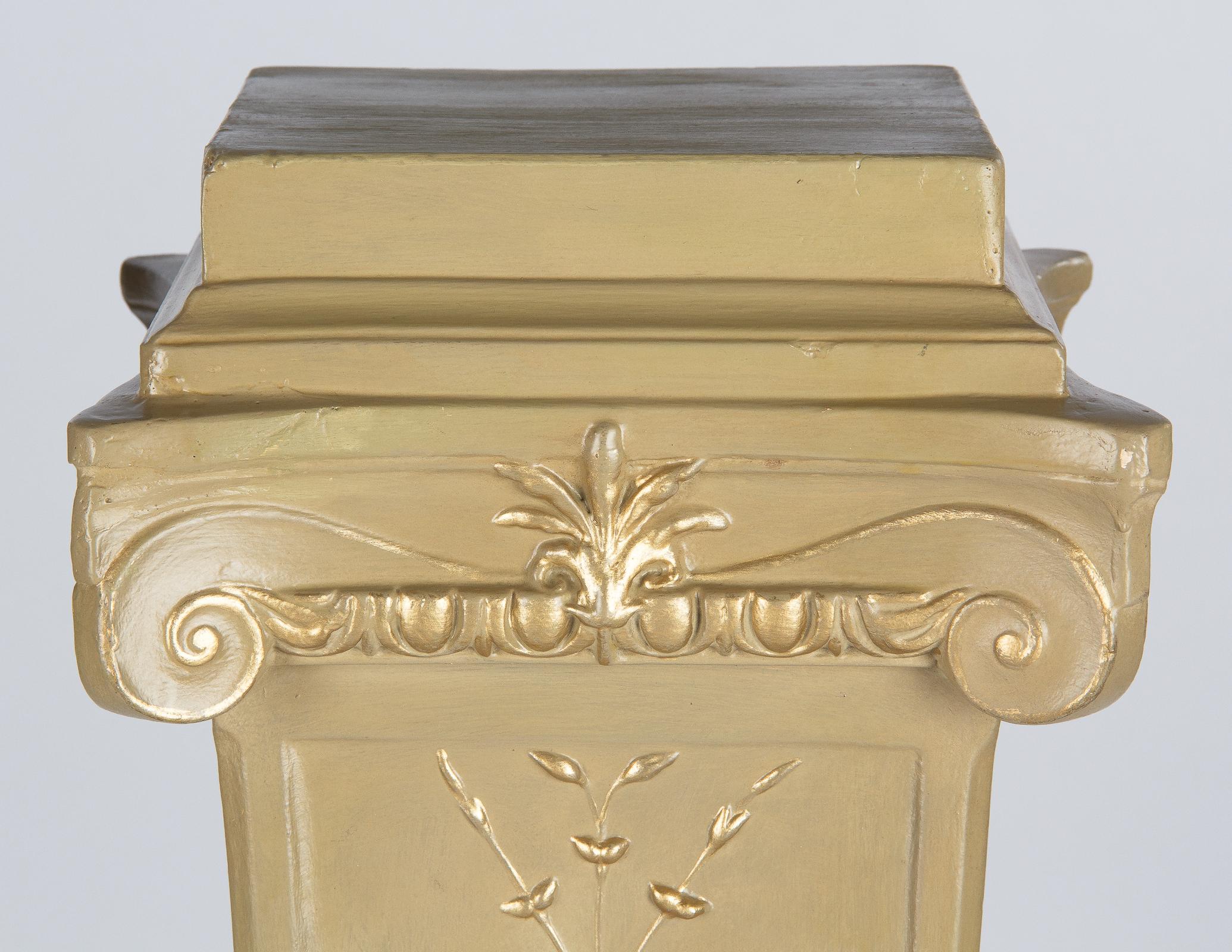 French Neoclassical Painted Plaster Pedestals, 1940s For Sale 14