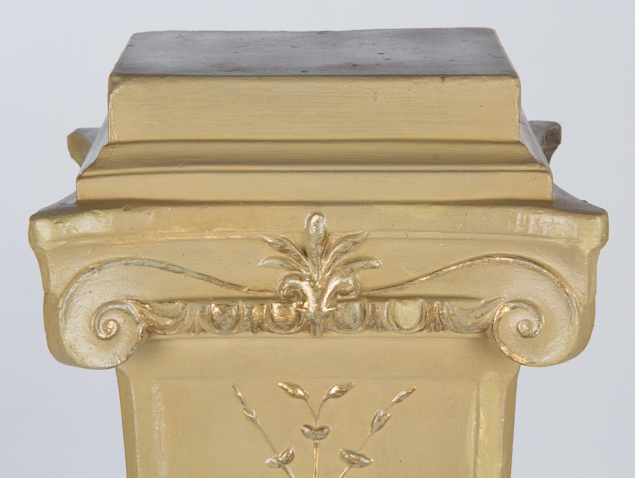 French Neoclassical Painted Plaster Pedestals, 1940s For Sale 15