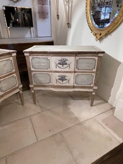 Pair of French Neo Classical Style Painted Bed Side Chests