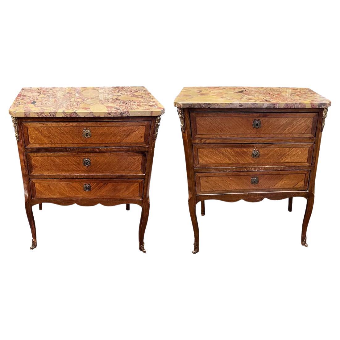 Pair of French Neoclassic Nightstands For Sale