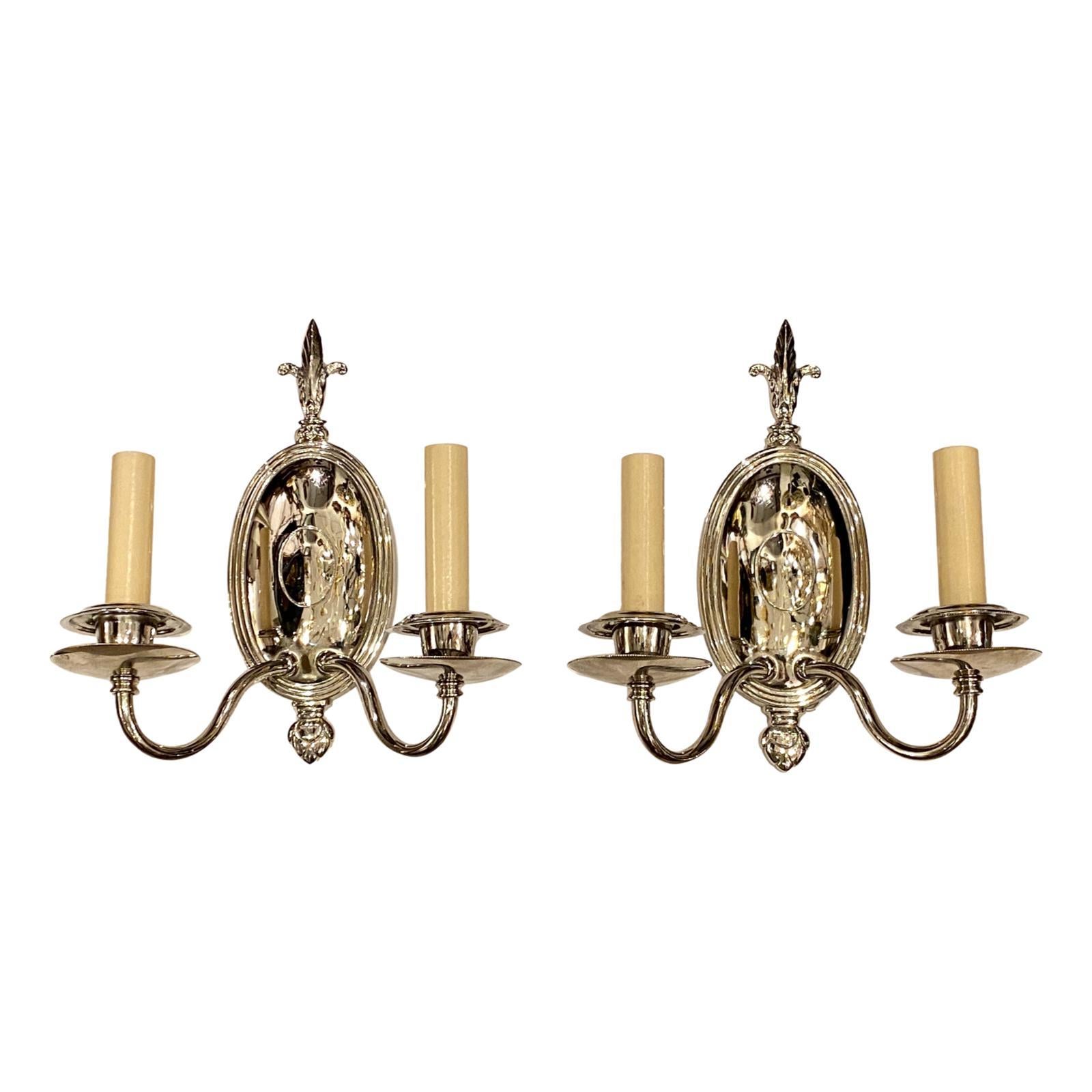 Pair of French Neoclassic Style Sconces For Sale