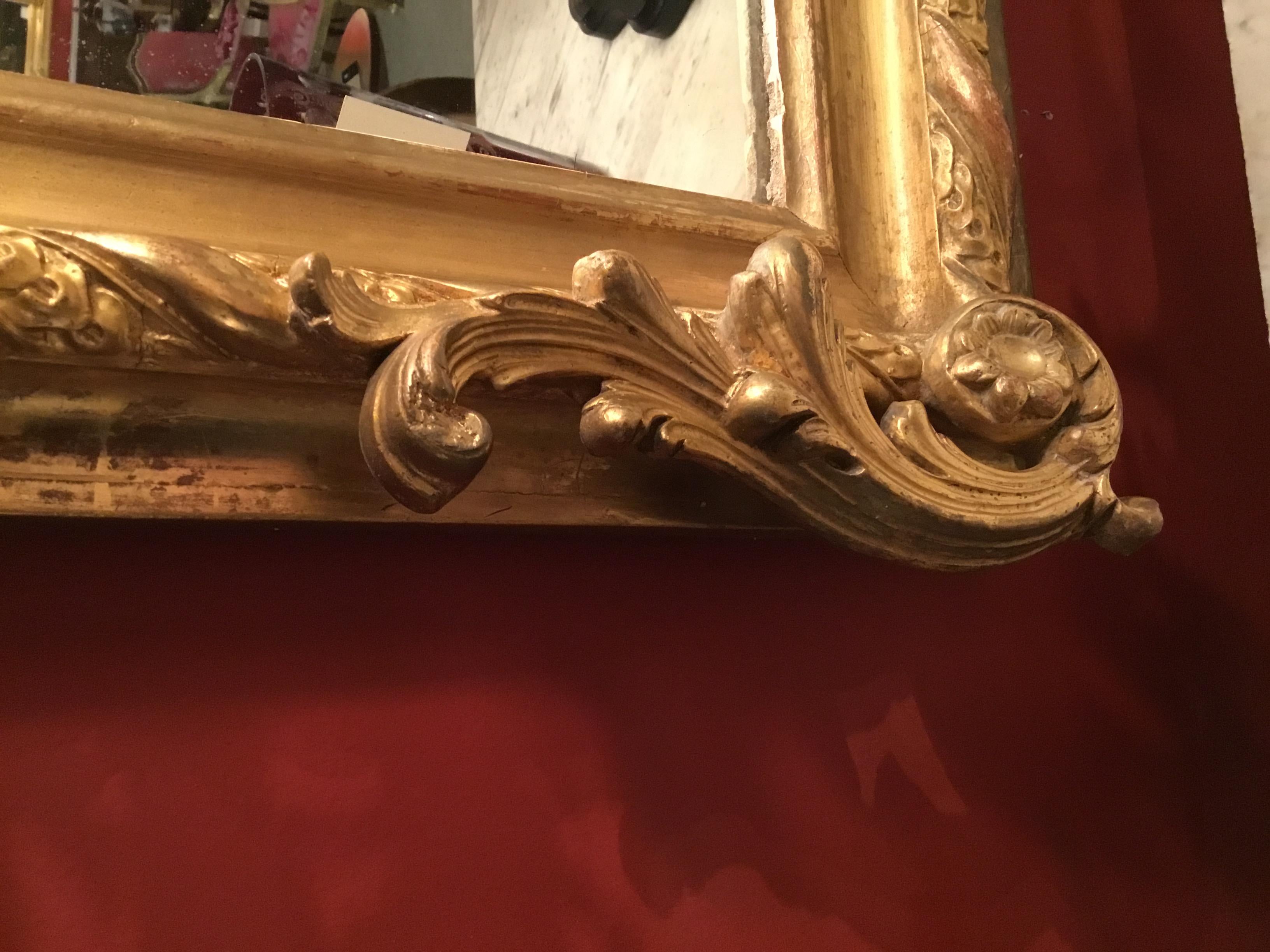 Pair of French Neoclassical Giltwood Mirrors, 19th Century 4
