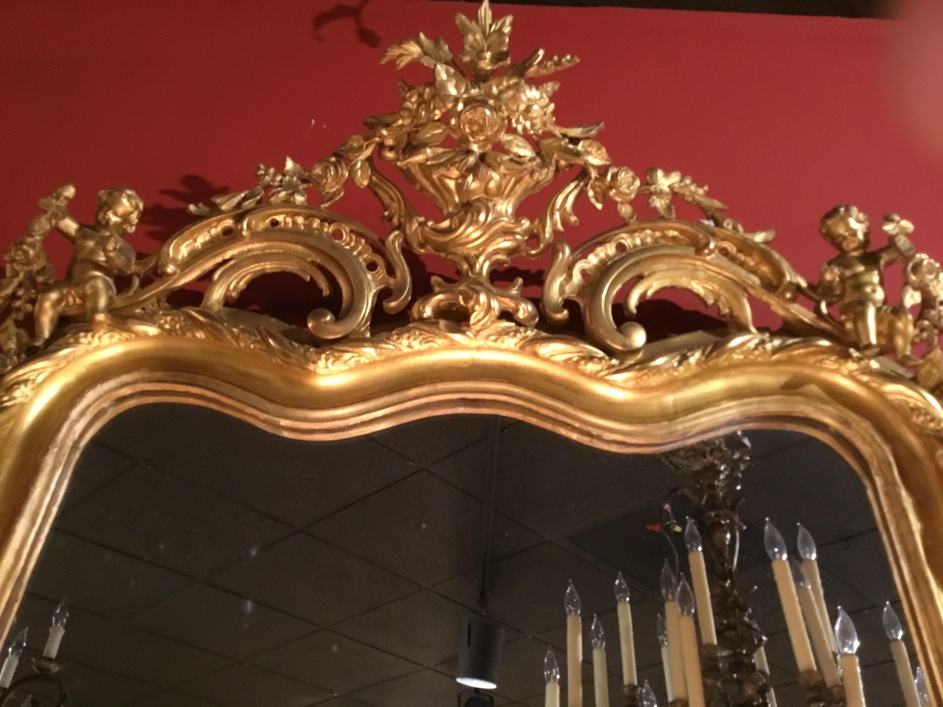 Pair of French Neoclassical Giltwood Mirrors, 19th Century 5