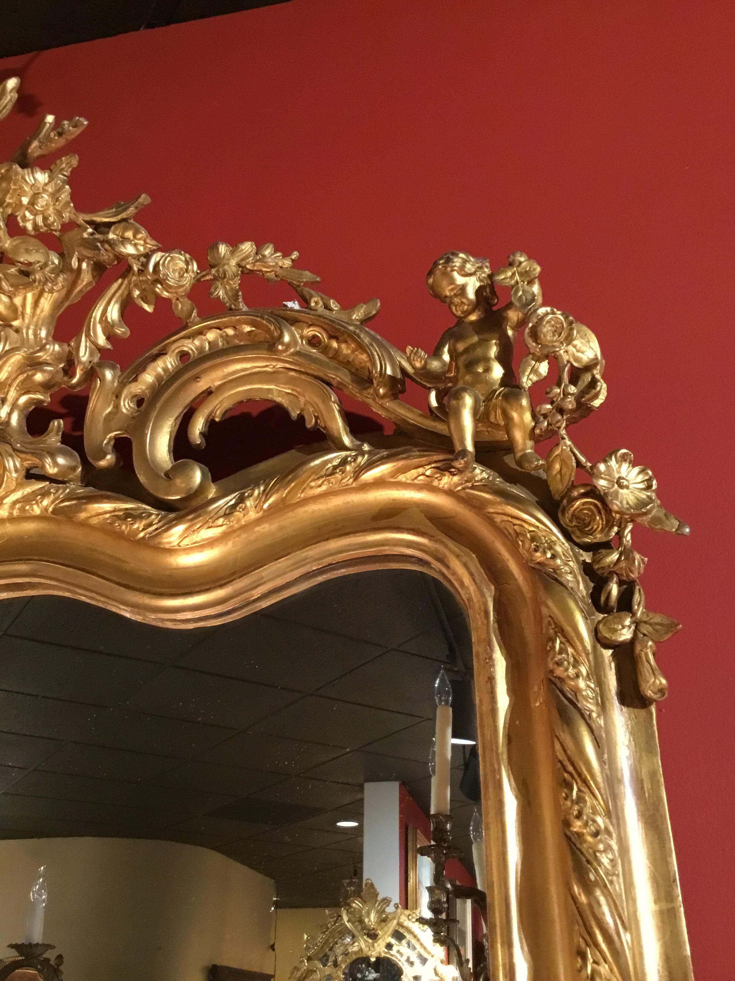 Pair of French Neoclassical Giltwood Mirrors, 19th Century 6