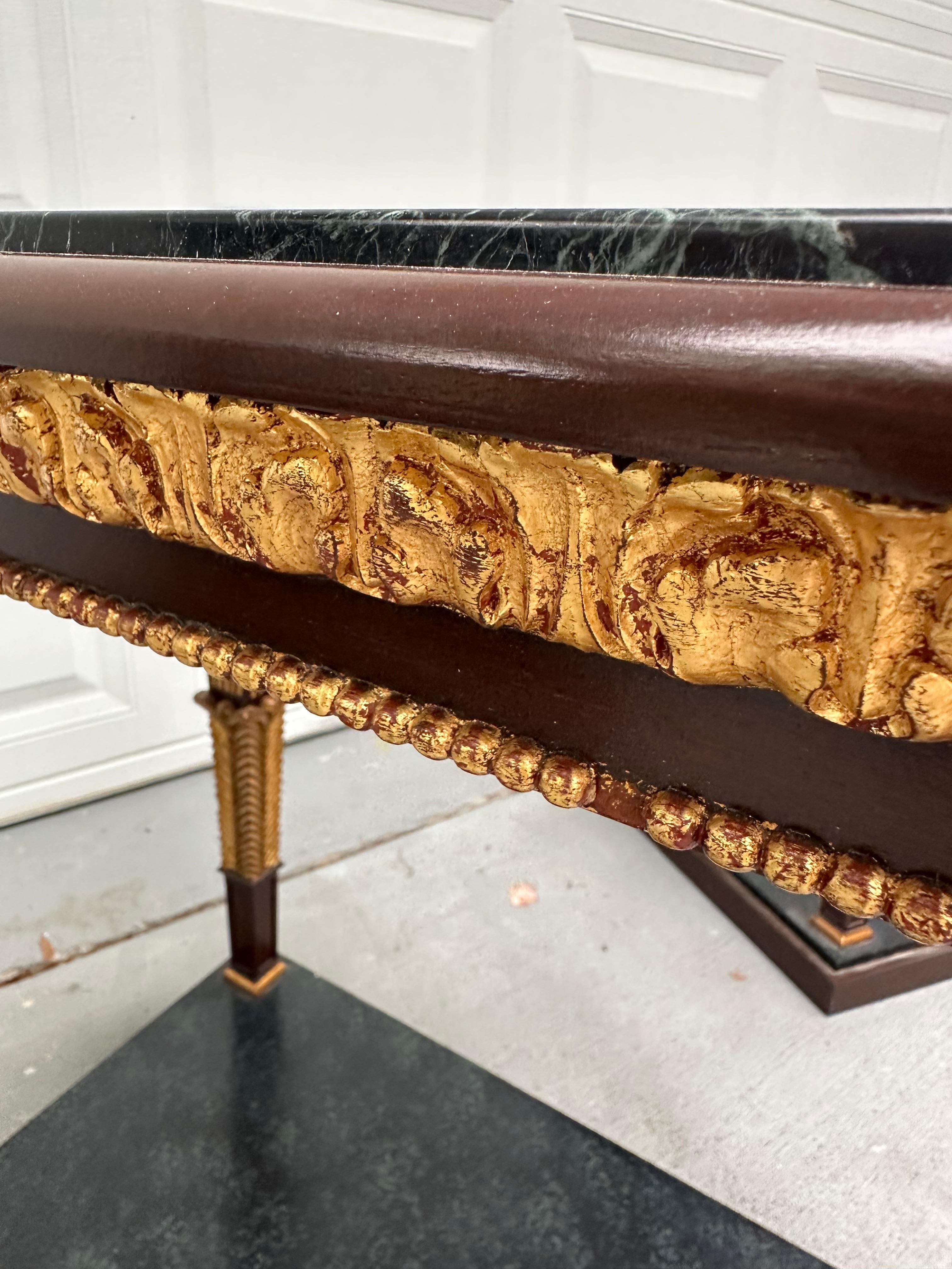 Pair of French Neoclassical Marble Top Console Tables For Sale 1