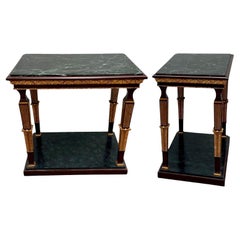 Pair of French Neoclassical Marble Top Console Tables