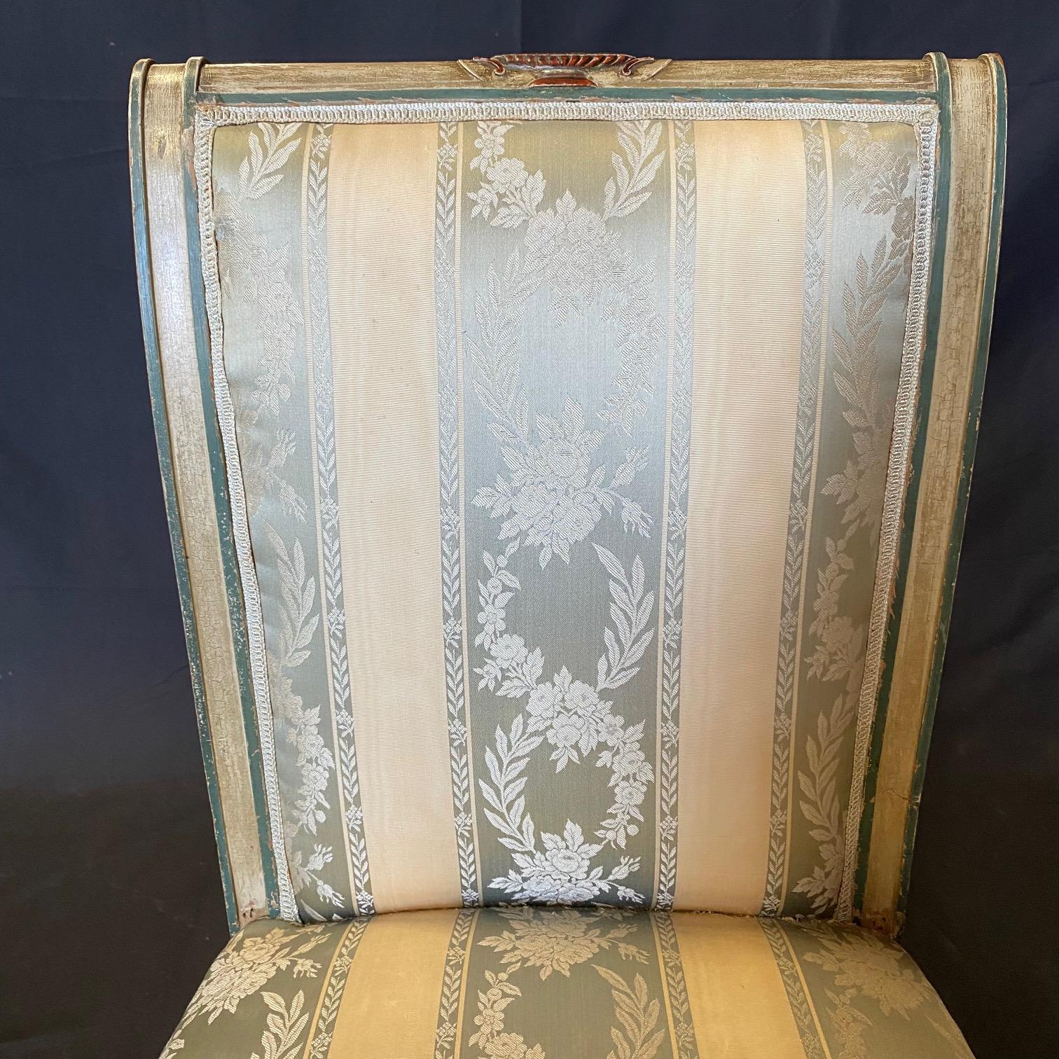 Pair of French Neoclassical Painted Louis XVI Side Chairs For Sale 6
