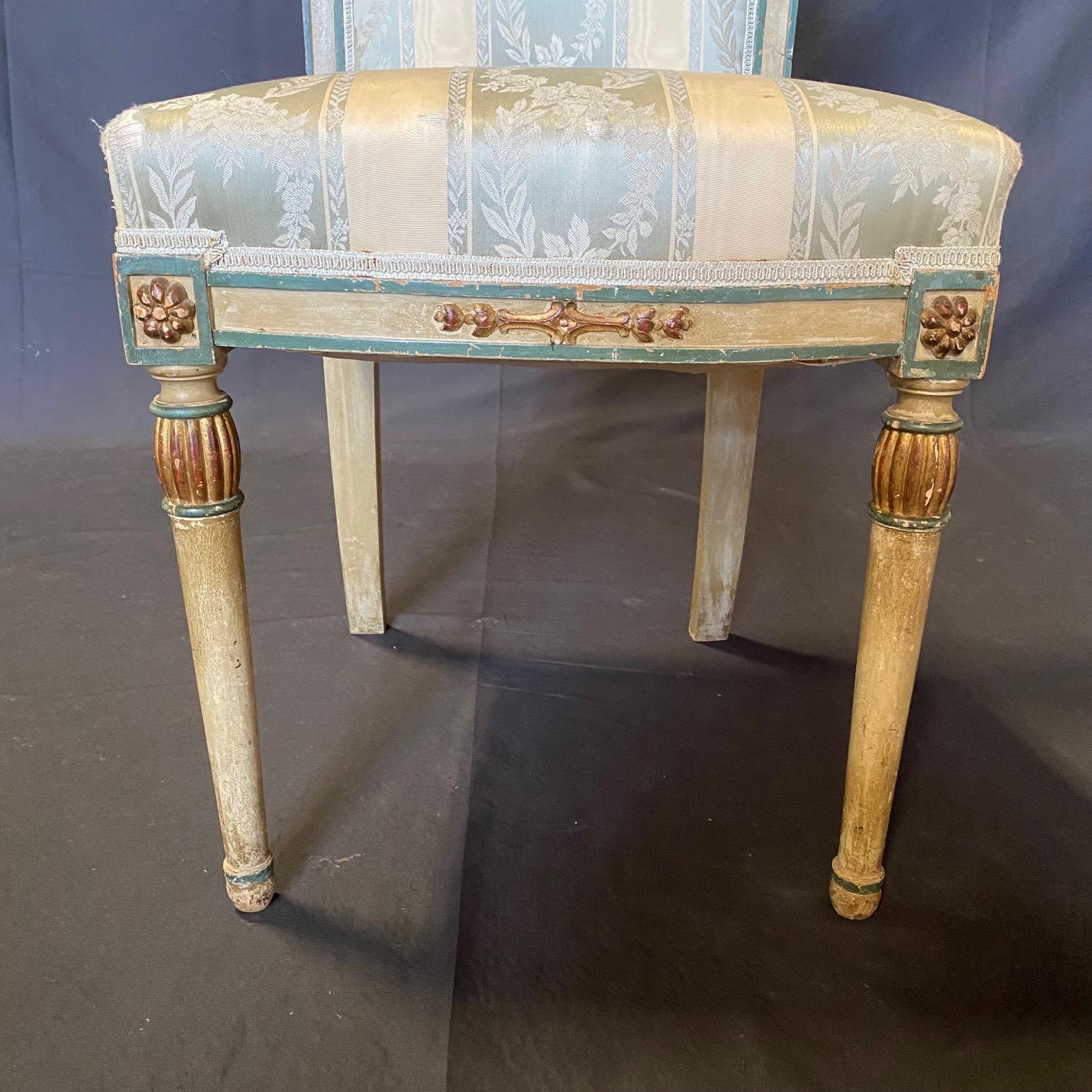 Pair of French Neoclassical Painted Louis XVI Side Chairs For Sale 14