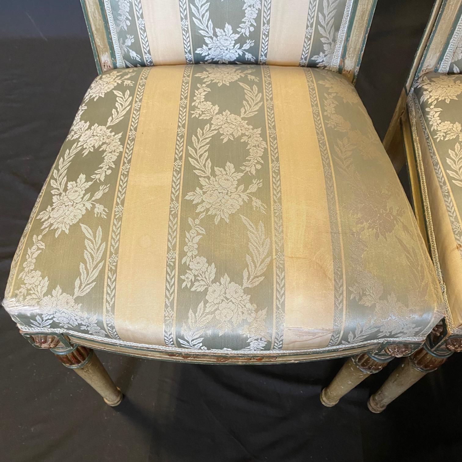 Pair of French Neoclassical Painted Louis XVI Side Chairs In Good Condition For Sale In Hopewell, NJ