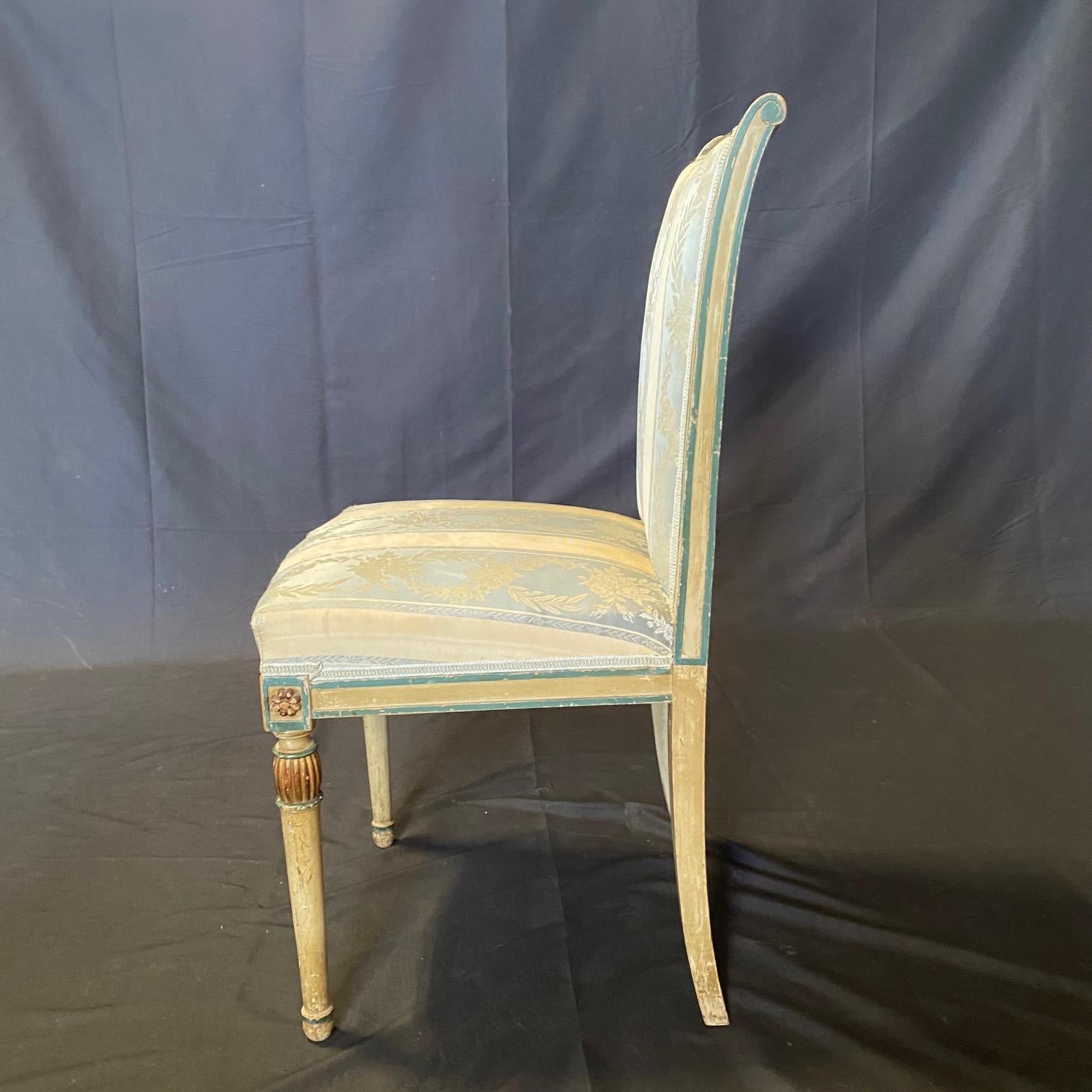 Pair of French Neoclassical Painted Louis XVI Side Chairs For Sale 1
