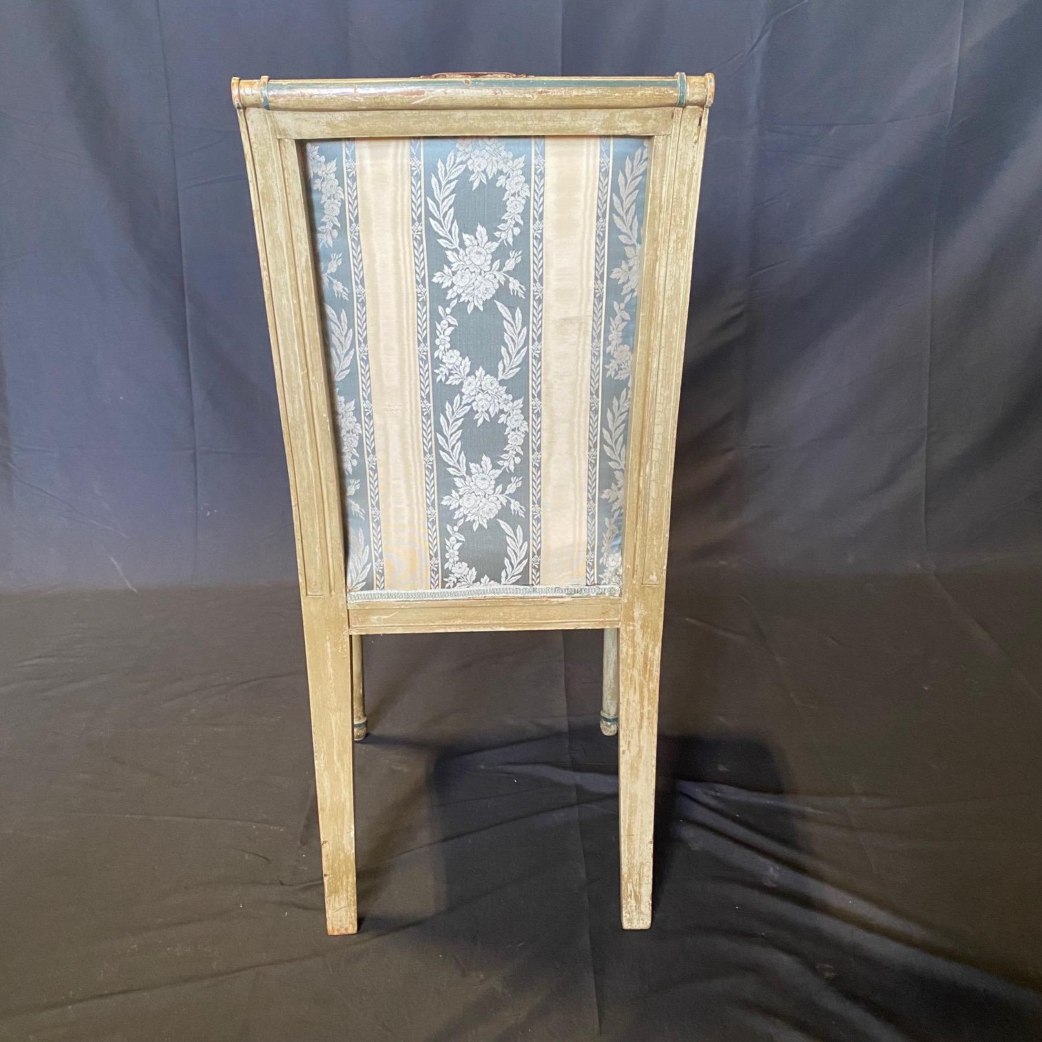 Pair of French Neoclassical Painted Louis XVI Side Chairs For Sale 2