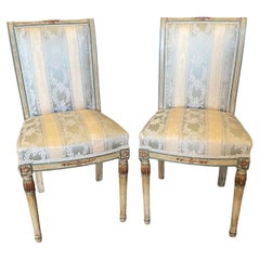 Pair of French Neoclassical Painted Louis XVI Side Chairs
