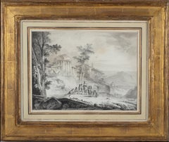 Pair of Neoclassical Landscape Drawings, Ink and Wash on Paper, France