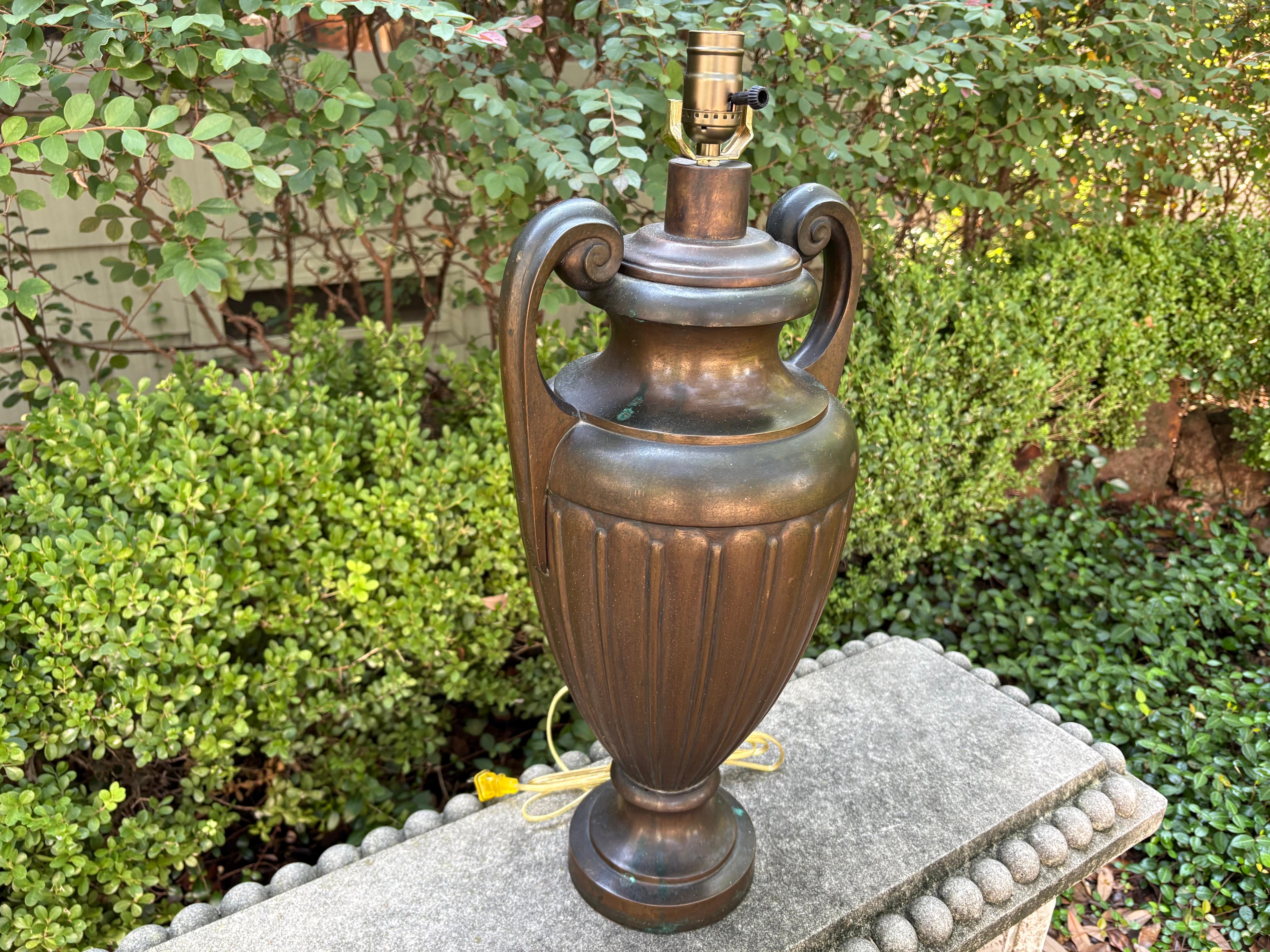 Pair Of French Neoclassical Style Bronze Lamps For Sale 6