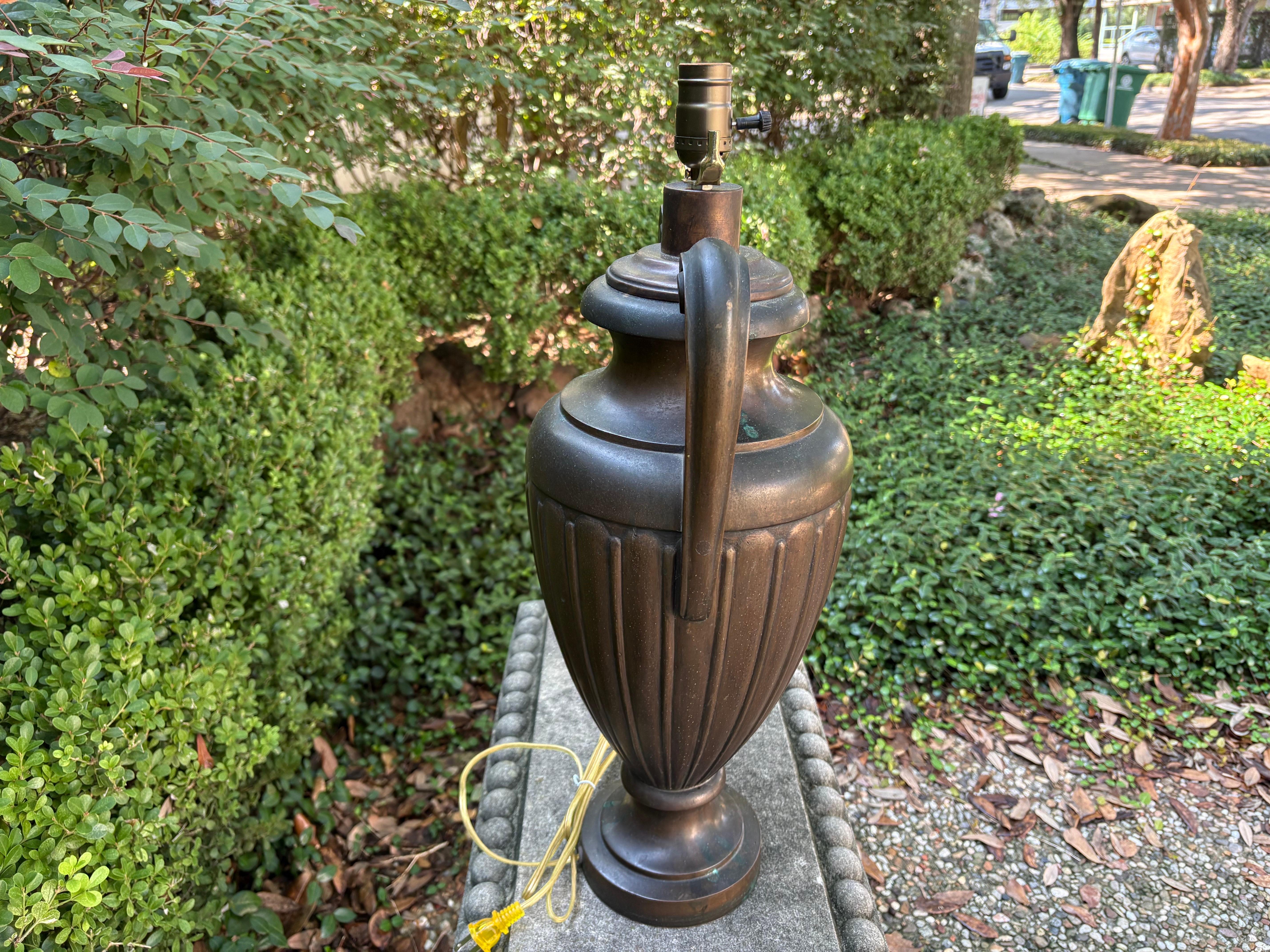 Pair Of French Neoclassical Style Bronze Lamps For Sale 5