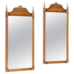 Pair of French Neoclassical Style Mirrors w/ Ribbon Crest