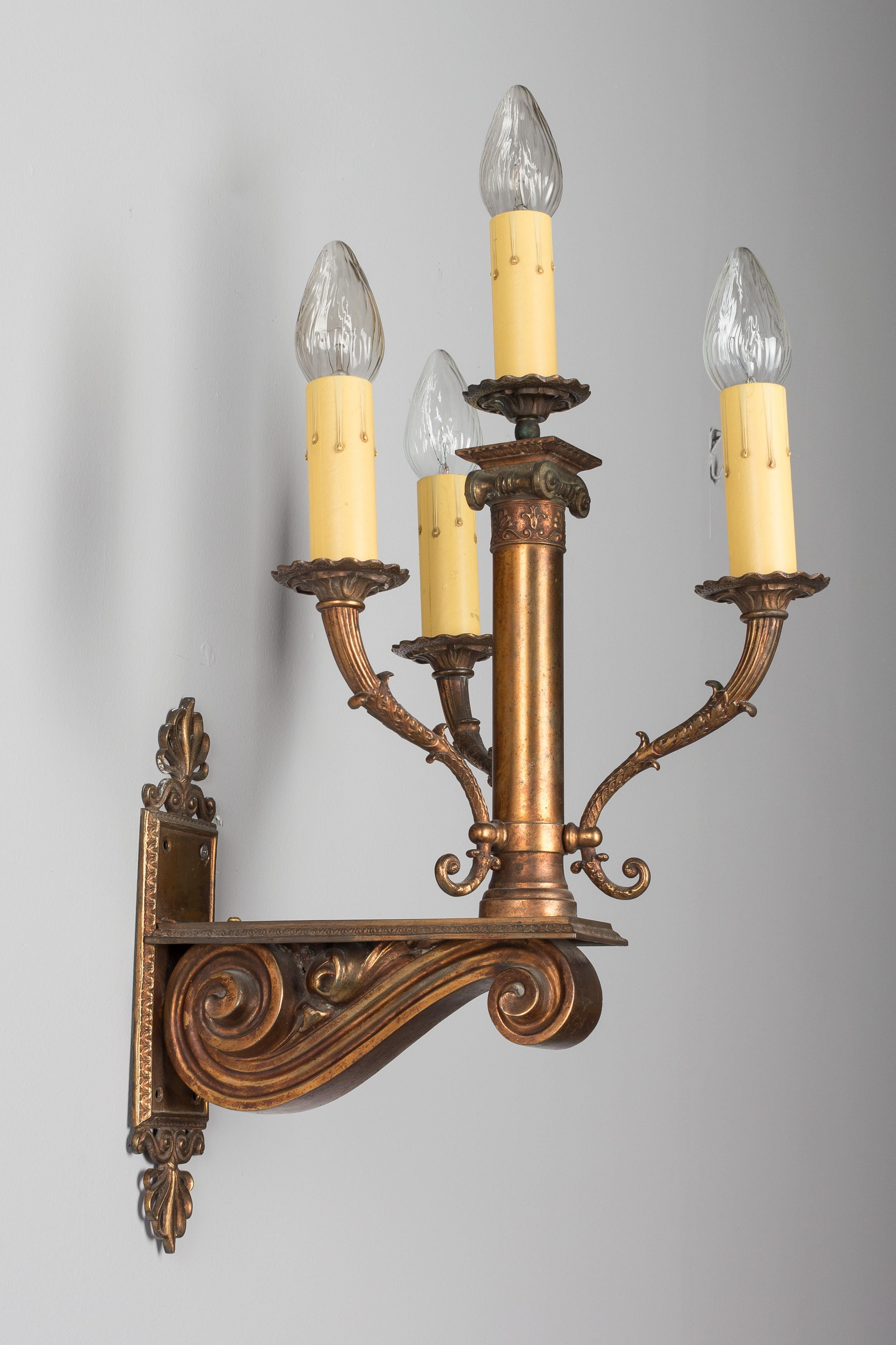 Pair of French Neoclassical Style Sconces In Good Condition For Sale In Winter Park, FL