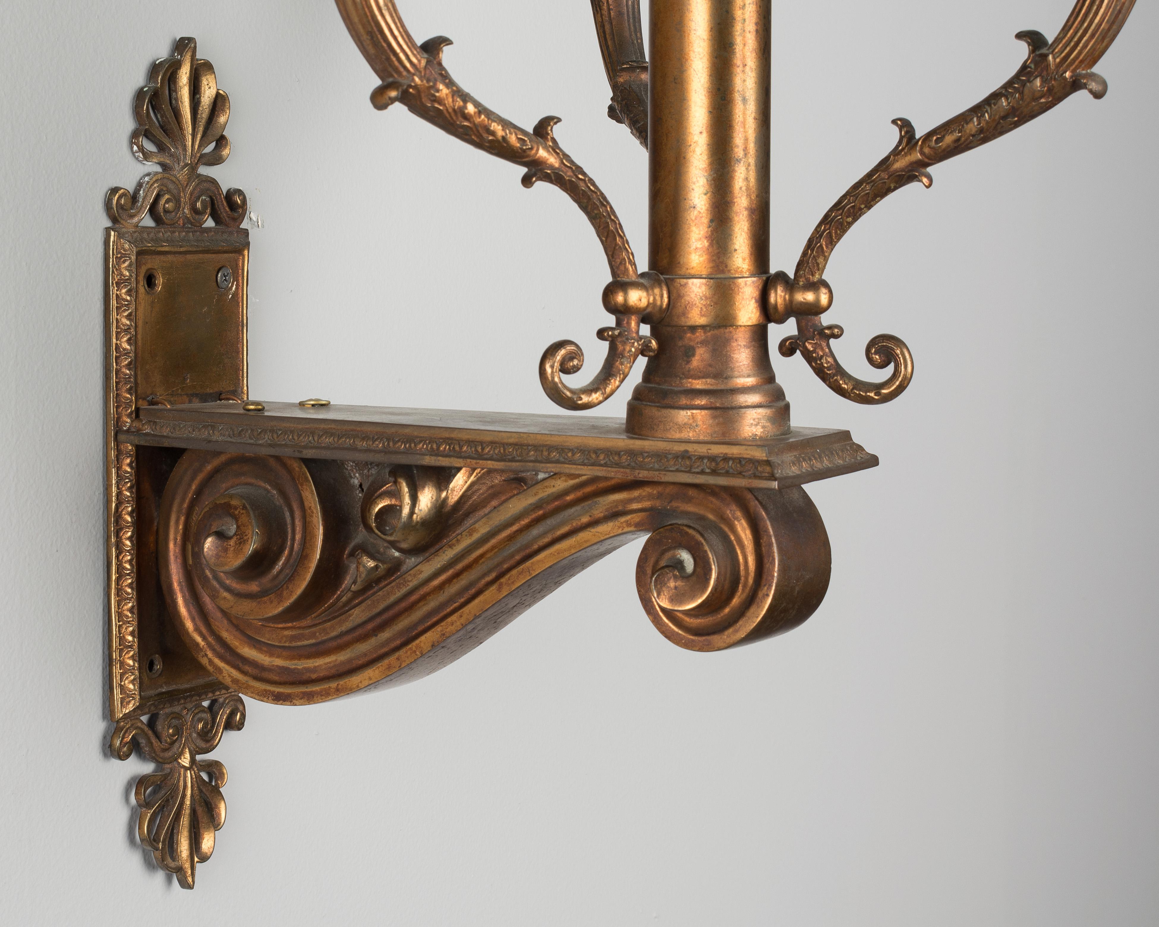 Brass Pair of French Neoclassical Style Sconces For Sale