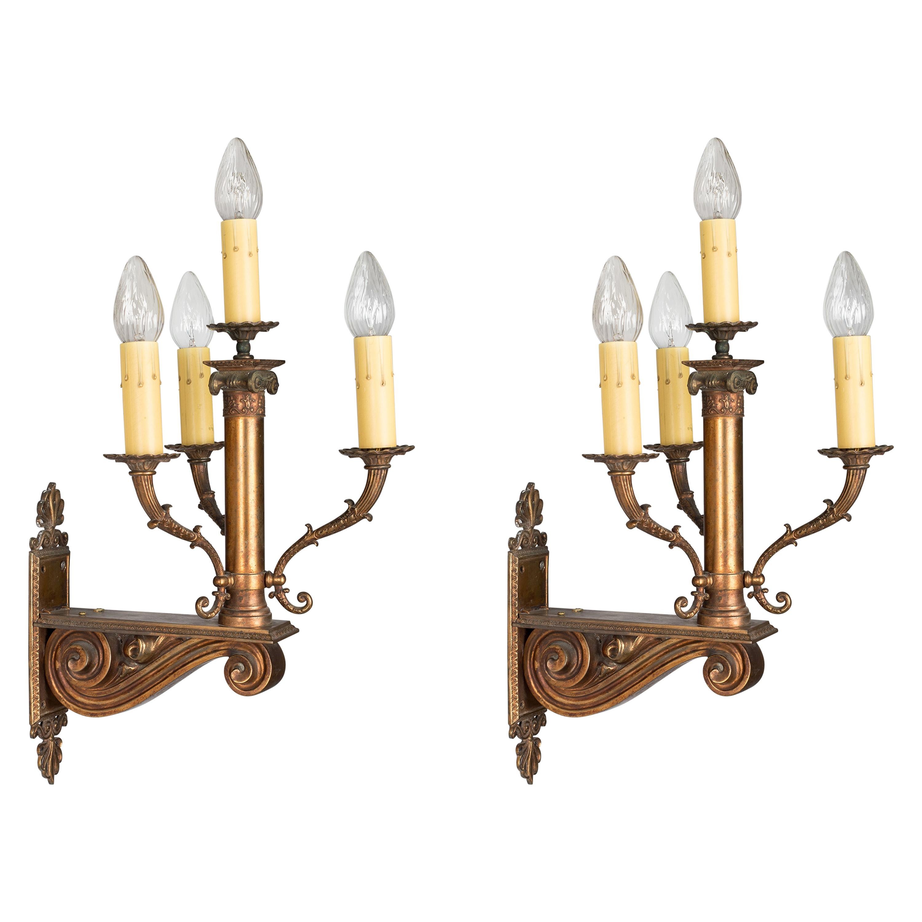 Pair of French Neoclassical Style Sconces For Sale