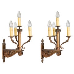 Antique Pair of French Neoclassical Style Sconces