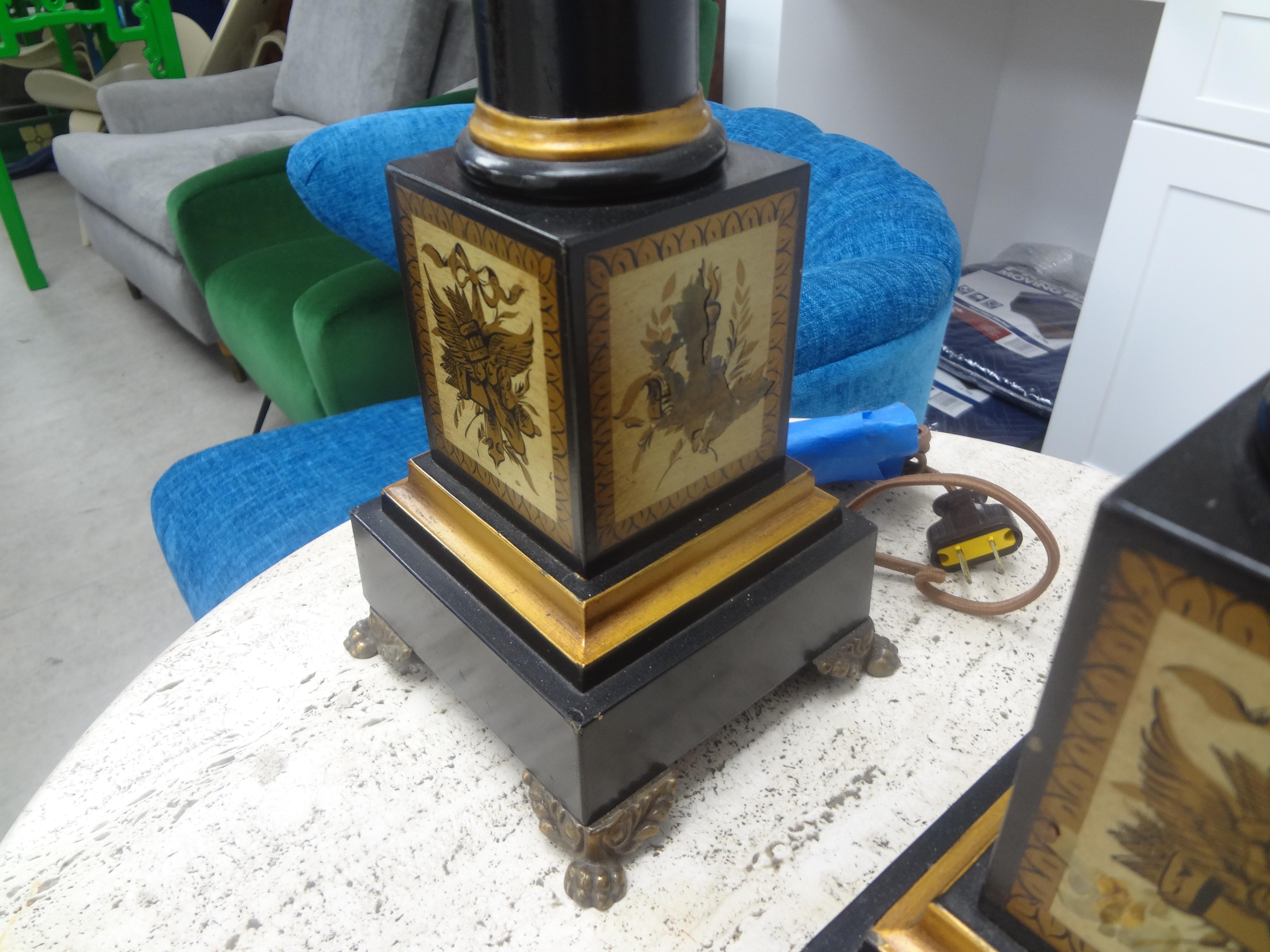 Pair of French Neoclassical Style Tole Lamps 6