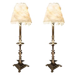 Vintage Pair of French 1930s Art Deco Nickel-Plated Table Lamps