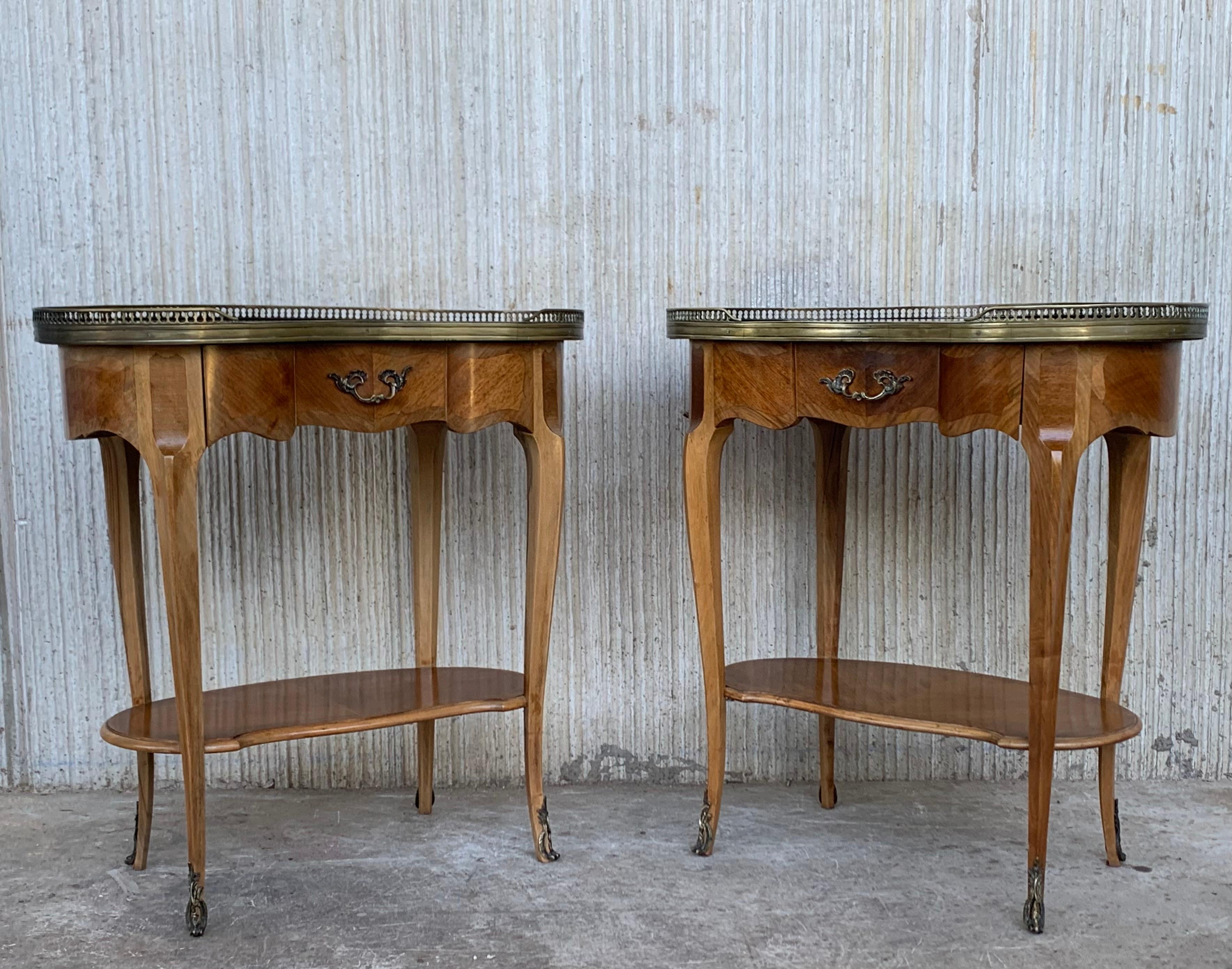 20th Century Pair of French Nightstands Side Cabinets Bedside Tables Louis XVI, circa 1910