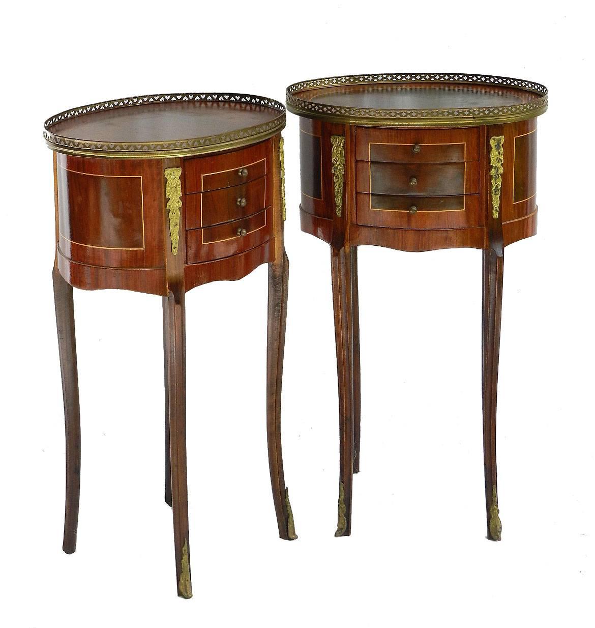 20th Century Pair of French Nightstands Side Cabinets Bedside Tables Louis XVI, circa 1920s