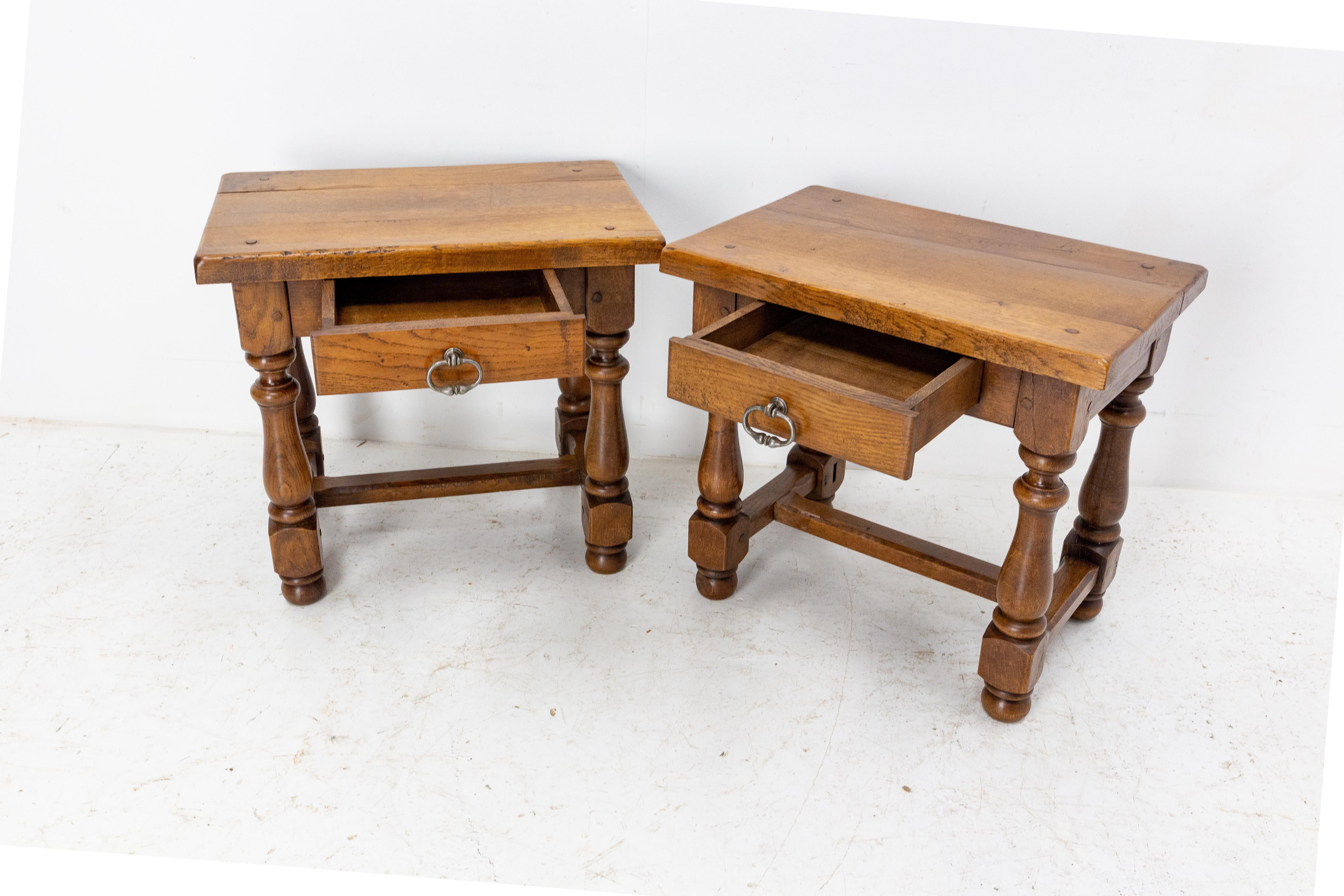 Pair of French Nightstands Side Cabinets Bedside Tables Midcentury 1