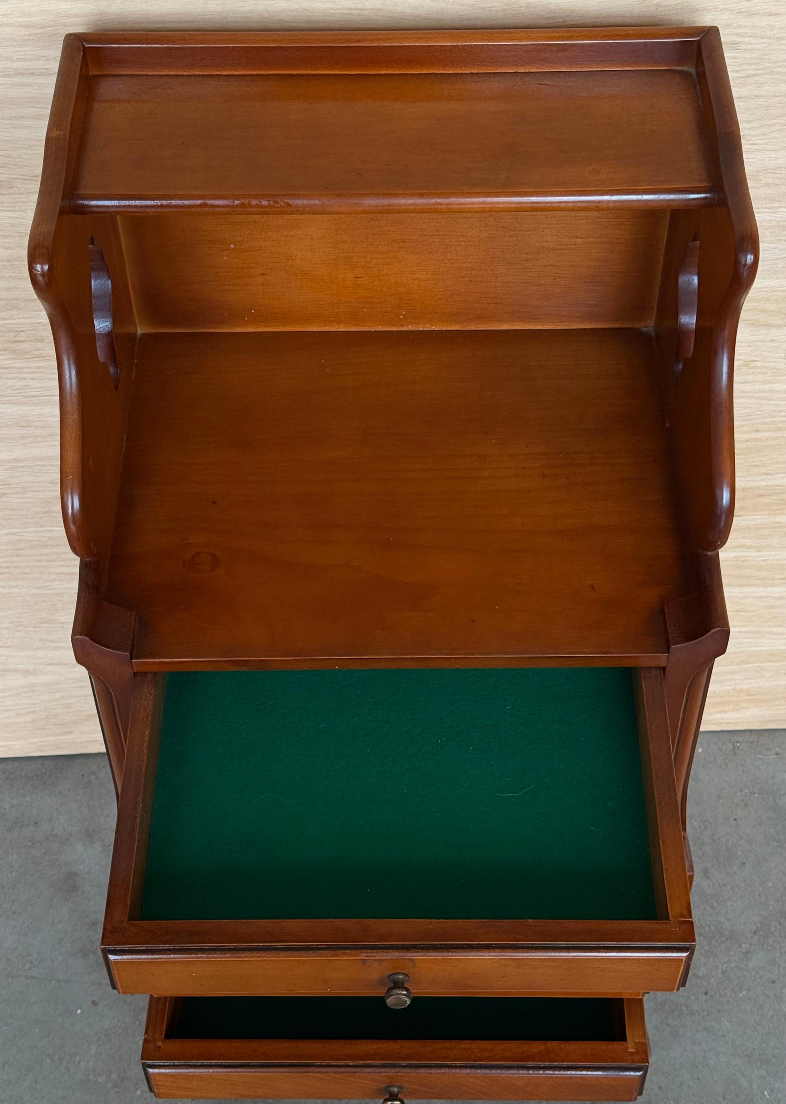 Pair of French nightstands with High Shelve and Four Low Drawers en vente 7