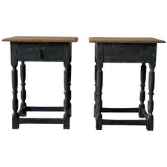 Pair of French Nightstands with Turned Legs