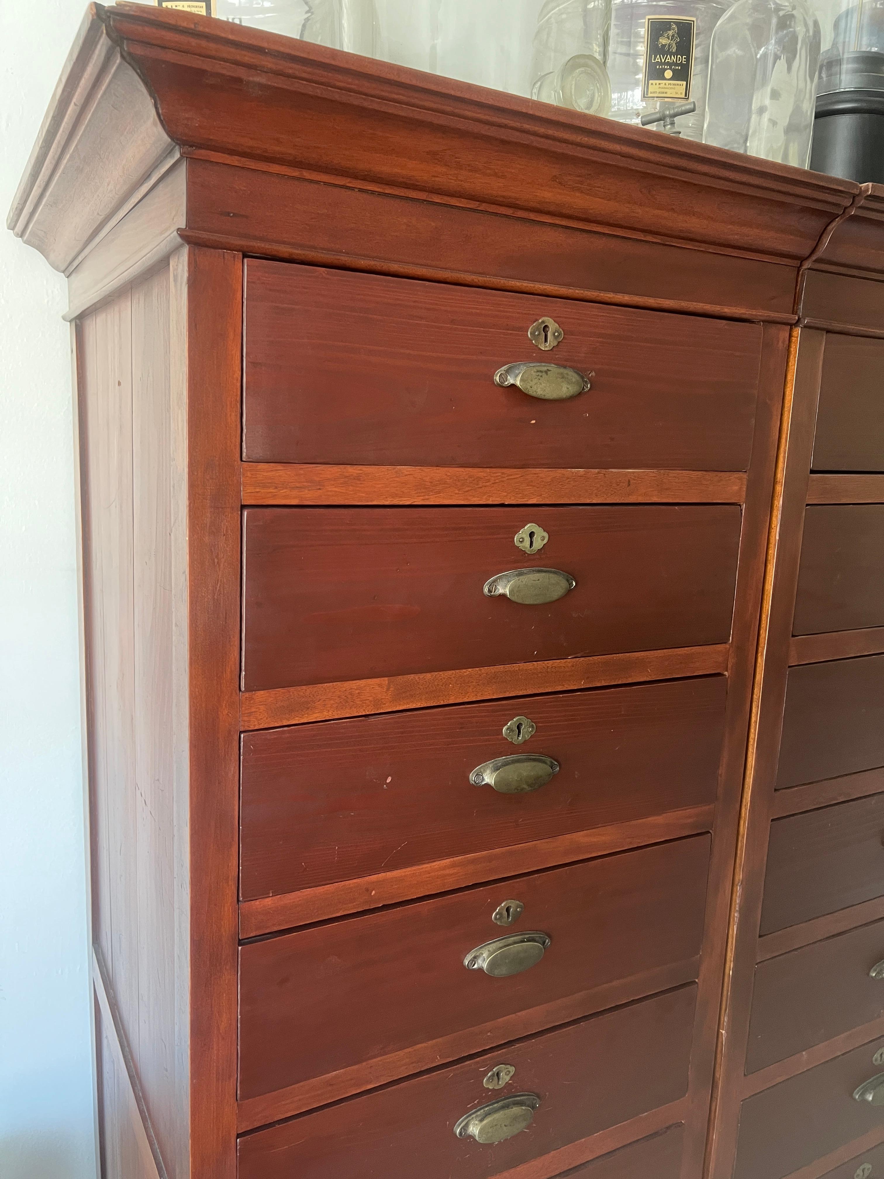 20th Century Pair of French Notary Style Cabinets For Sale