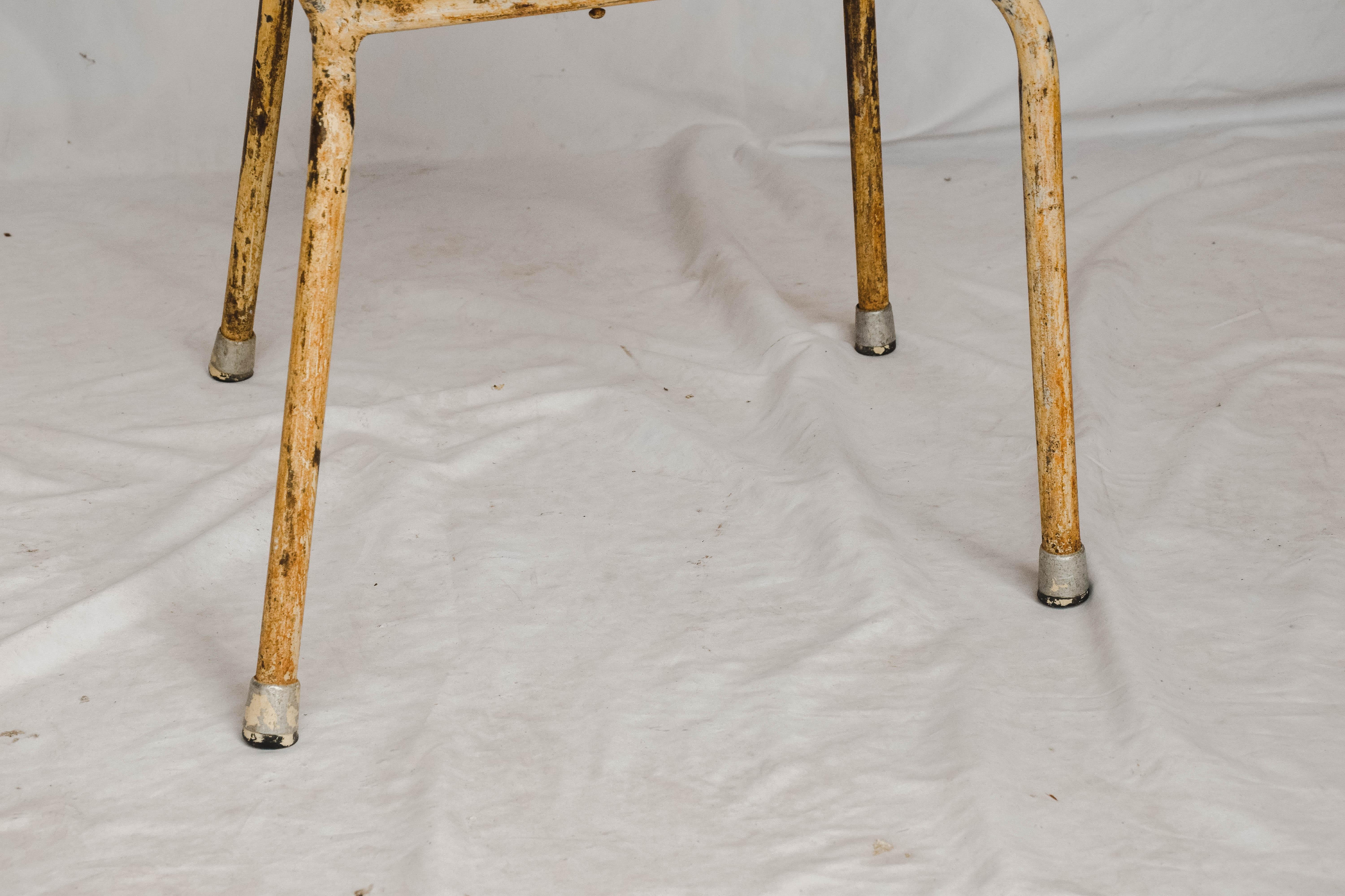 Pair of French Oak and Metal Bistro Chairs 2