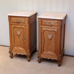 Pair of French Oak Bedside Cabinets