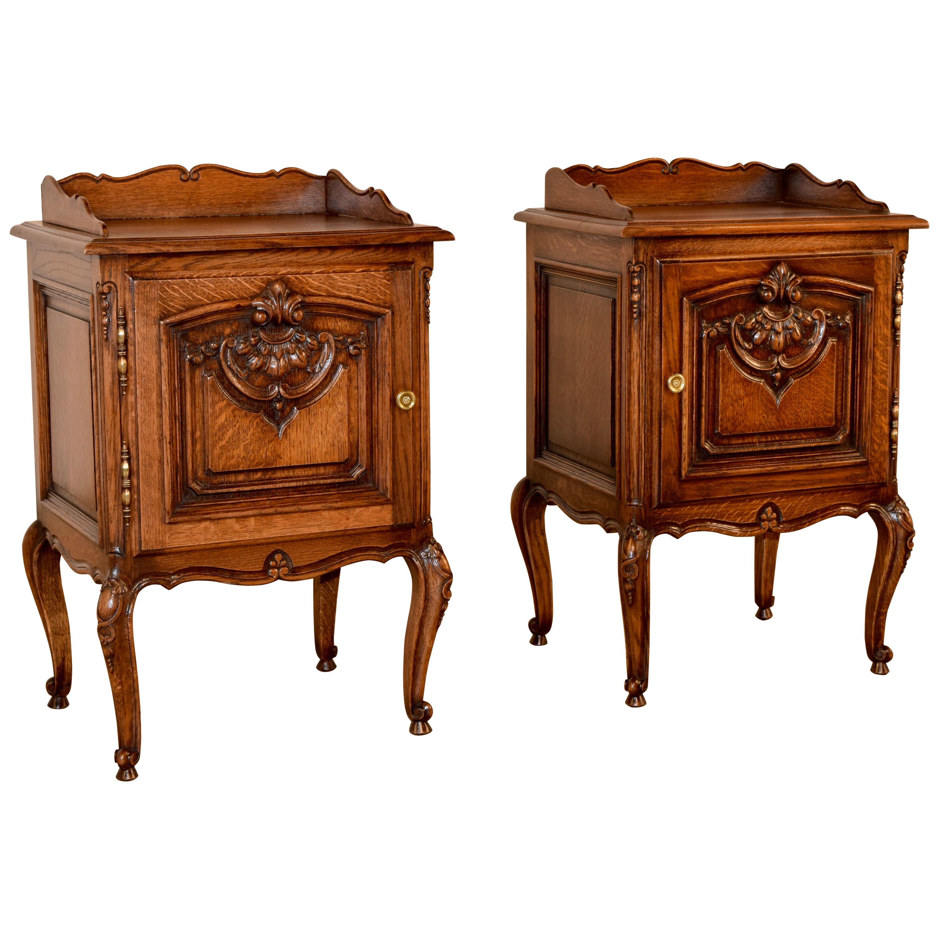 Pair of French Oak Bedsides, circa 1900