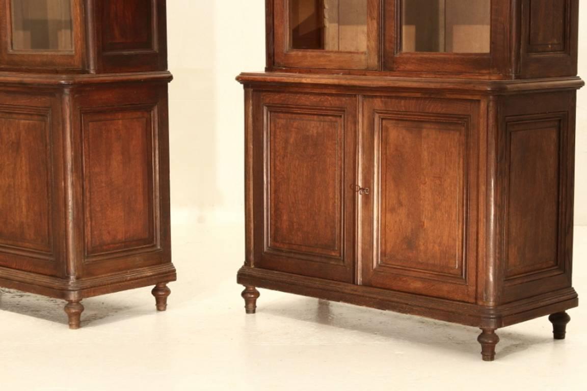 19th Century Pair of French Oak Bookcases