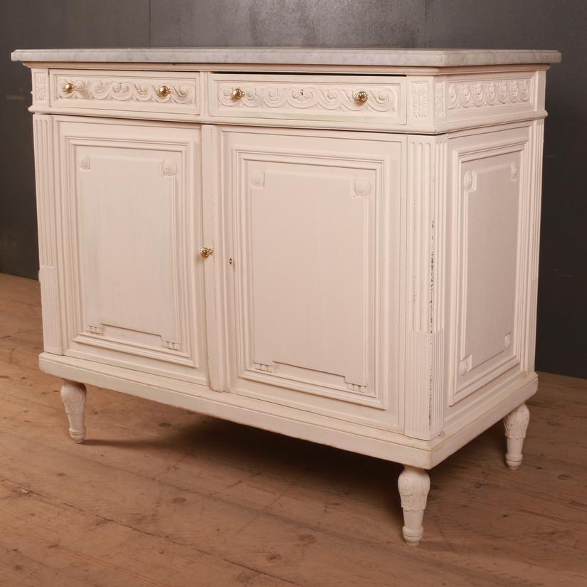 Painted Pair of French Oak Buffets / Cabinets