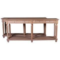 Pair of French Oak Console Tables