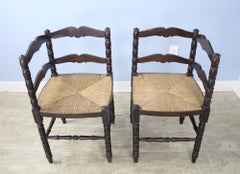 Pair of French Oak Corner Chairs