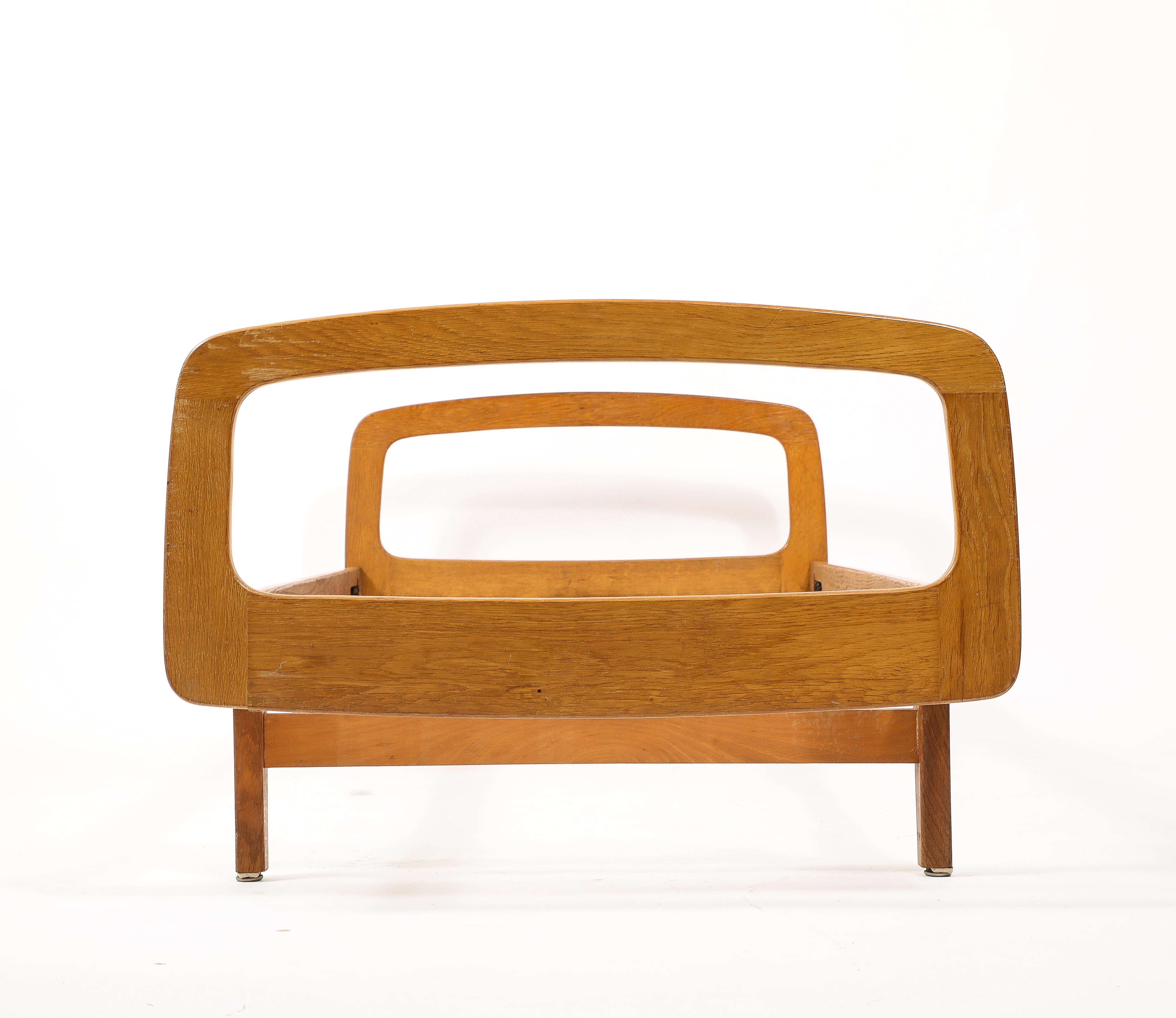 Pair of French Oak Daybeds by Jacques Hauville - France 1950's For Sale 6