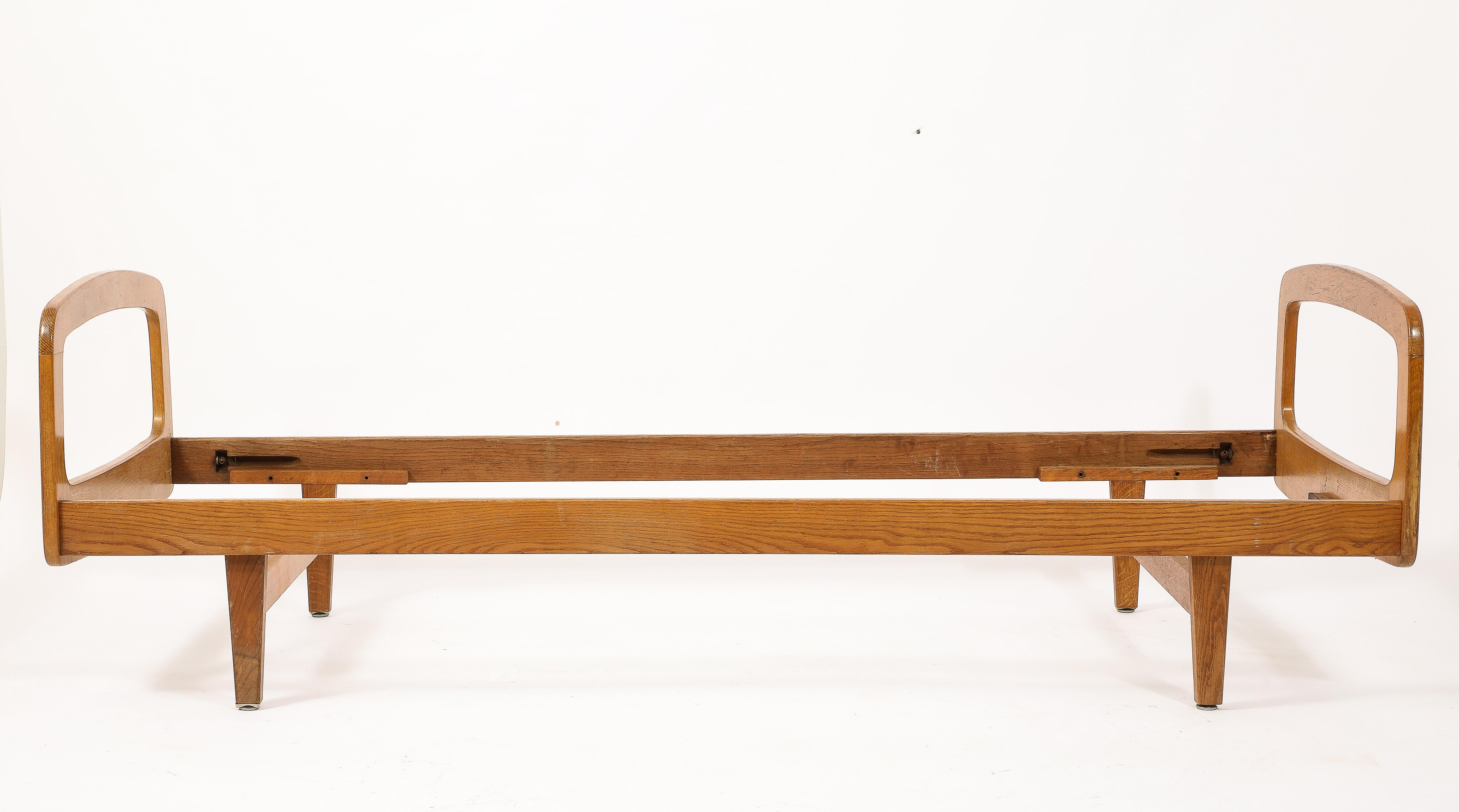 Pair of French Oak Daybeds by Jacques Hauville - France 1950's For Sale 8