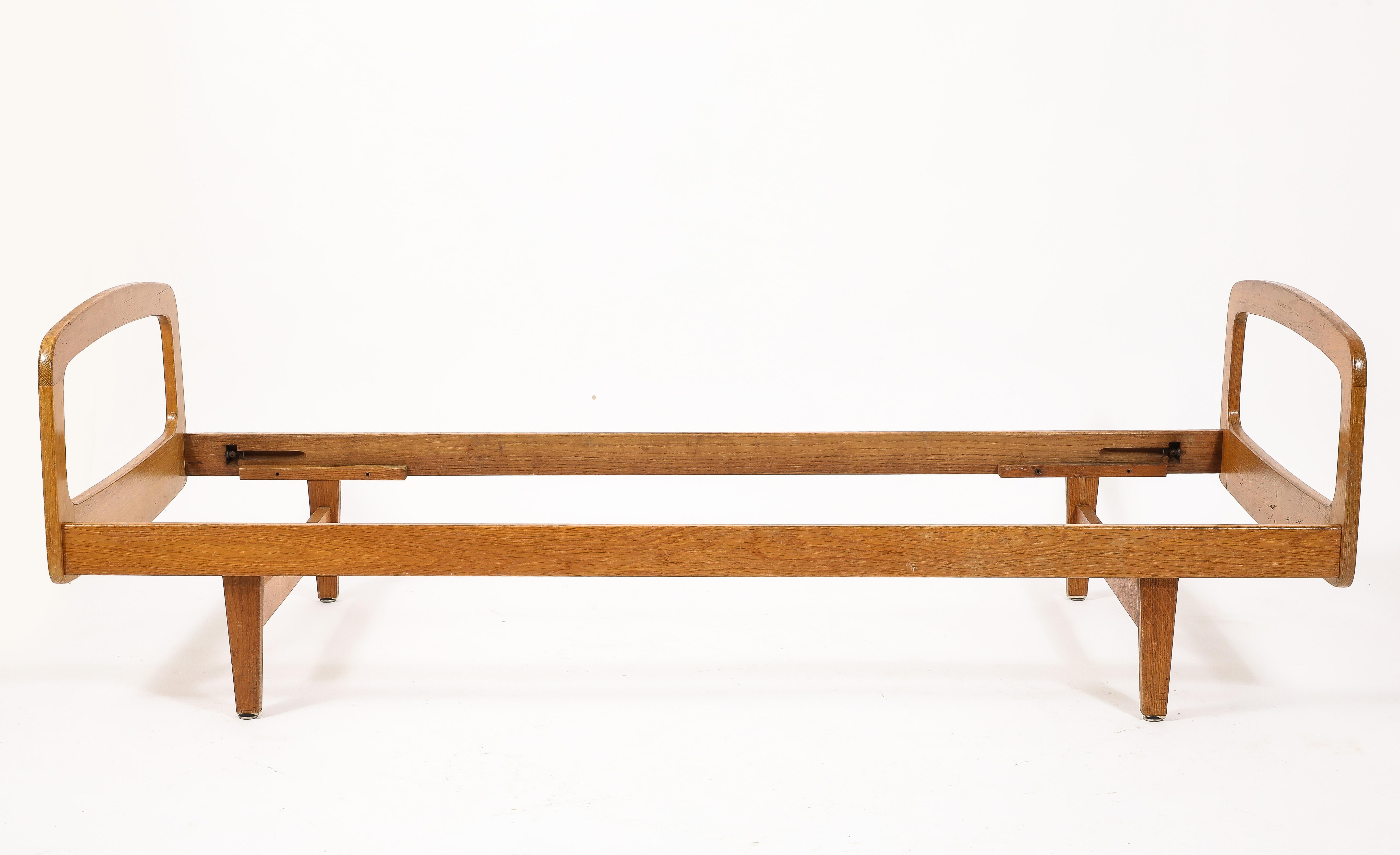 Pair of French Oak Daybeds by Jacques Hauville - France 1950's For Sale 10
