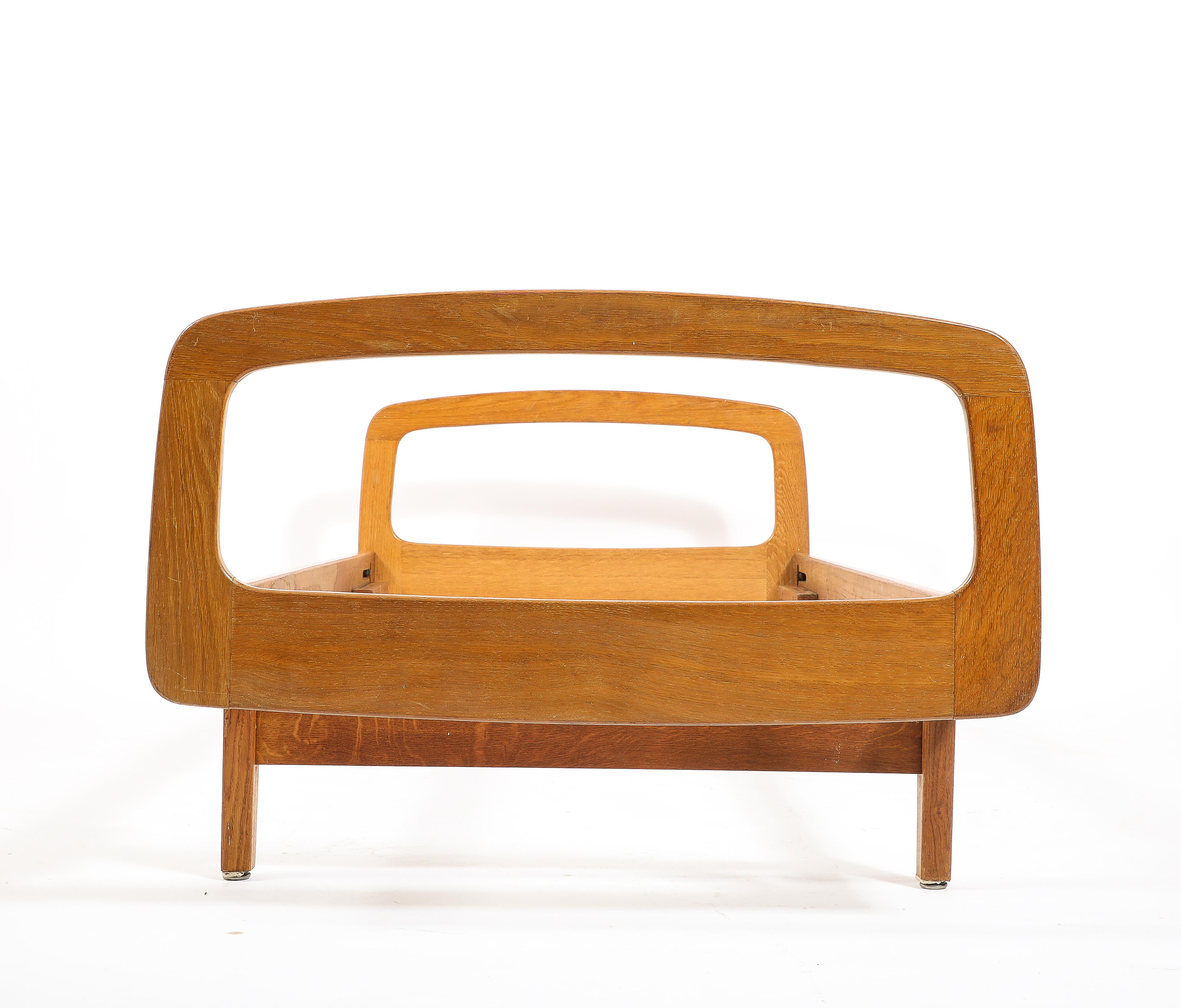 Pair of French Oak Daybeds by Jacques Hauville - France 1950's For Sale 13