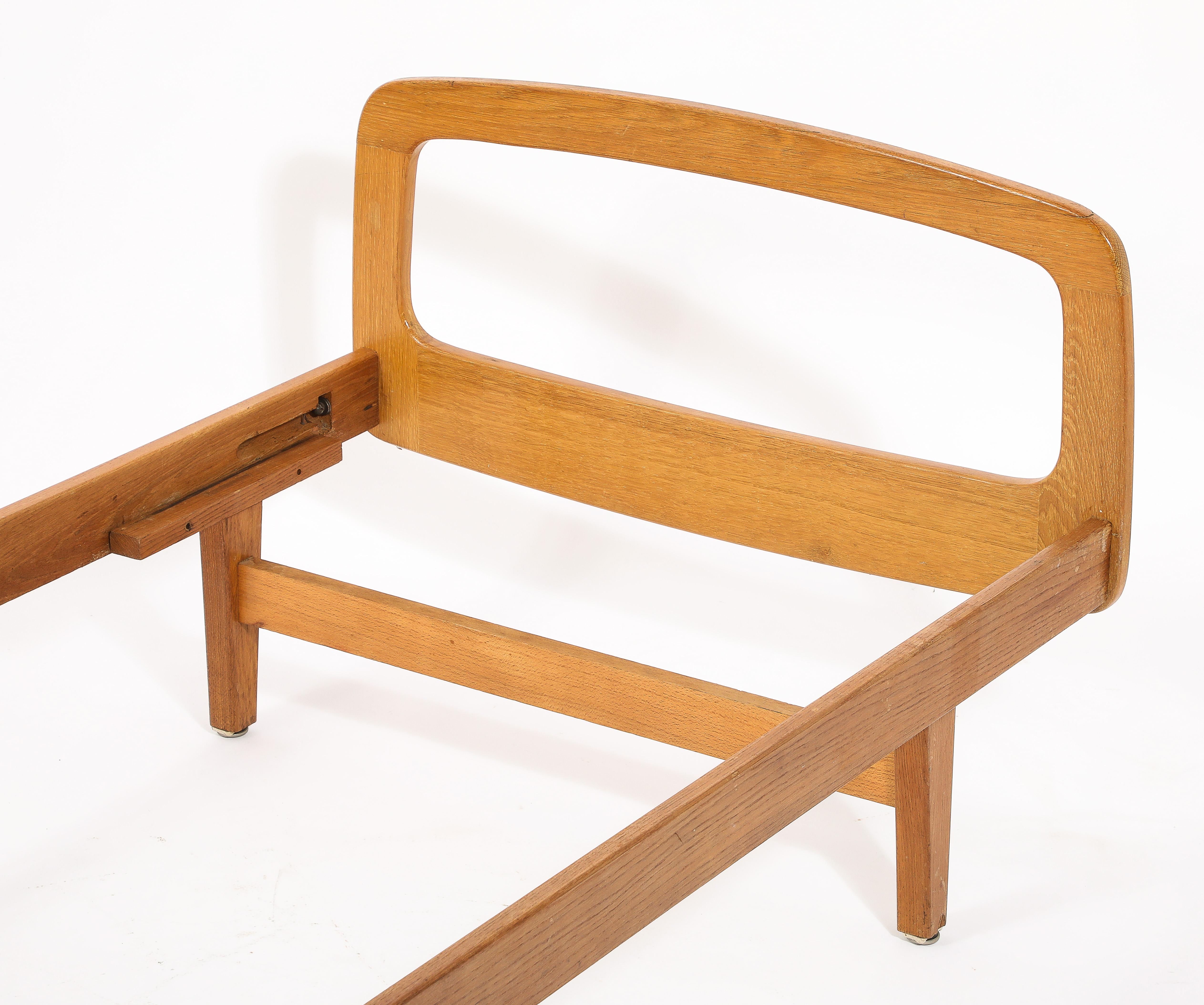 Pair of French Oak Daybeds by Jacques Hauville - France 1950's For Sale 15