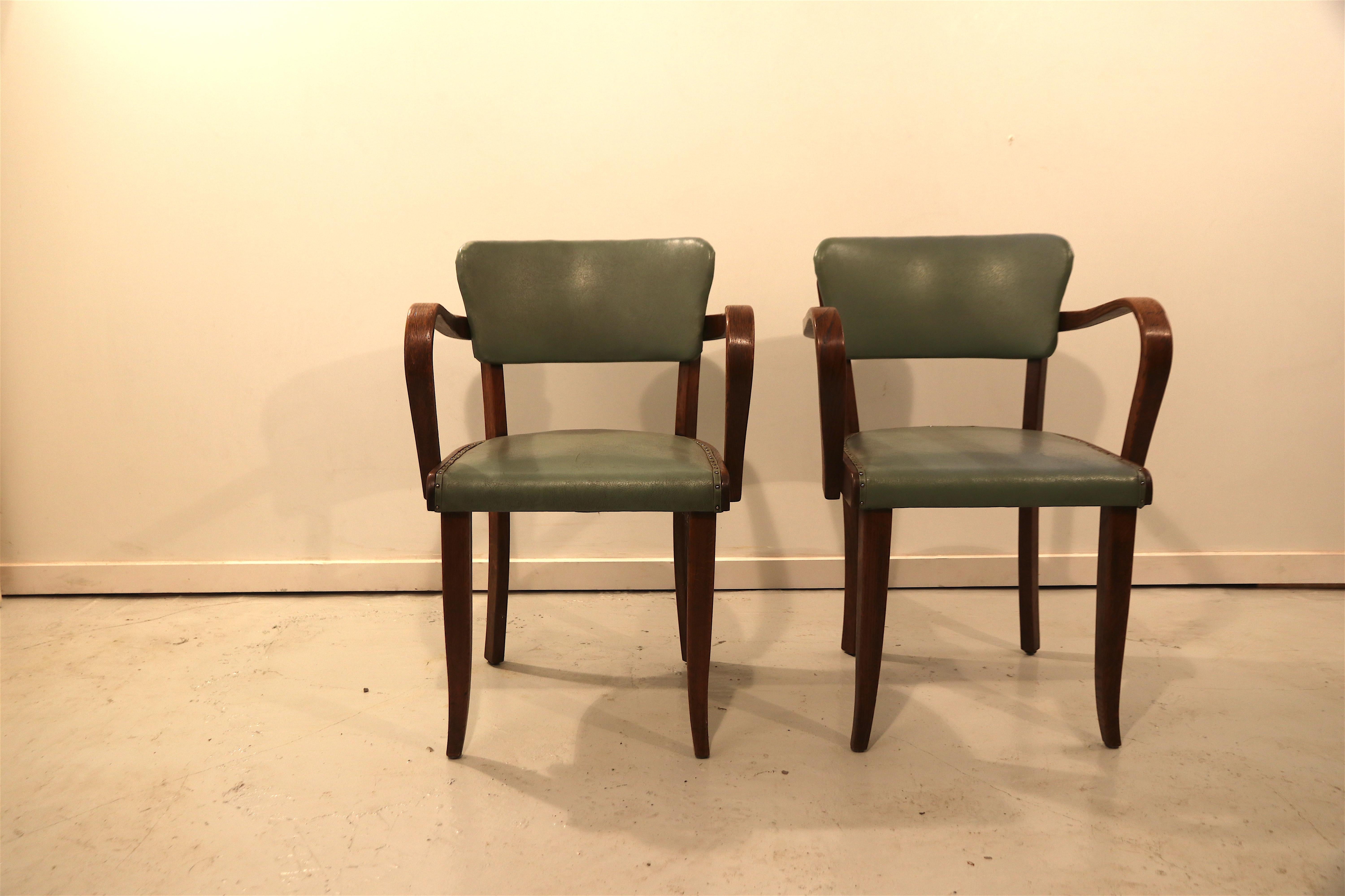 Pair of French Oak Side Chairs In Excellent Condition In Amsterdam, NL