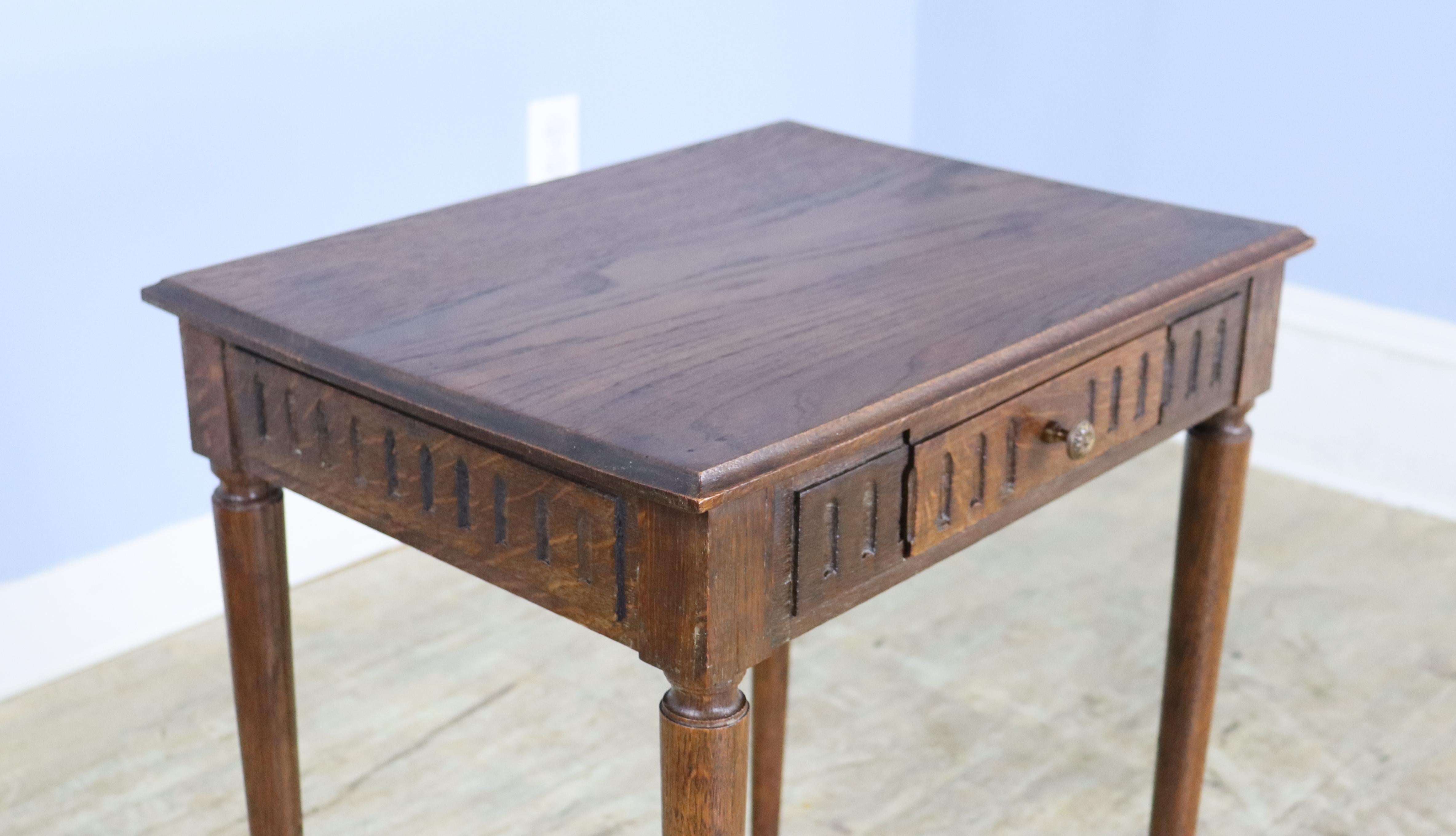 European Pair of French Oak Side or End Tables