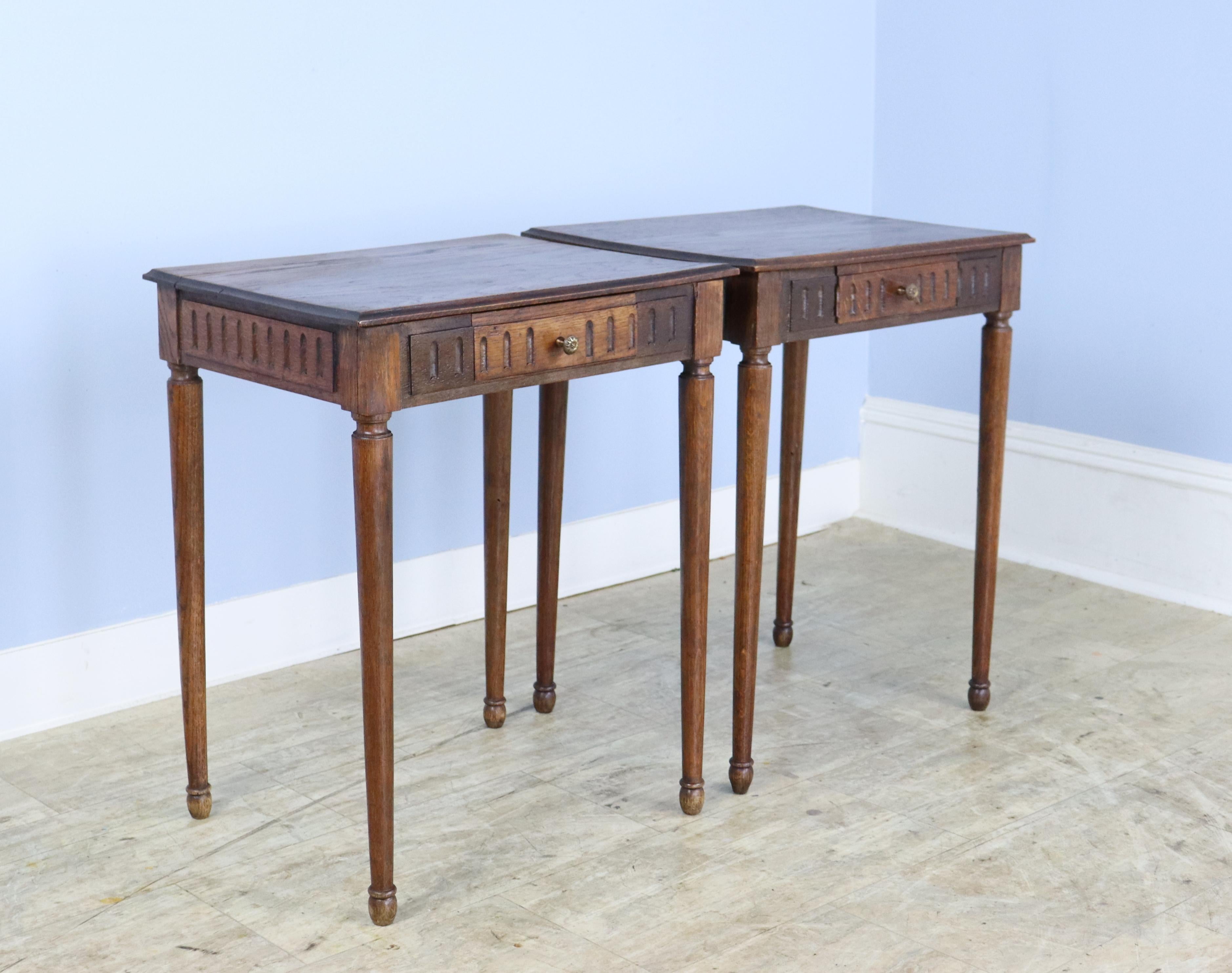 Pair of French Oak Side or End Tables In Good Condition In Port Chester, NY