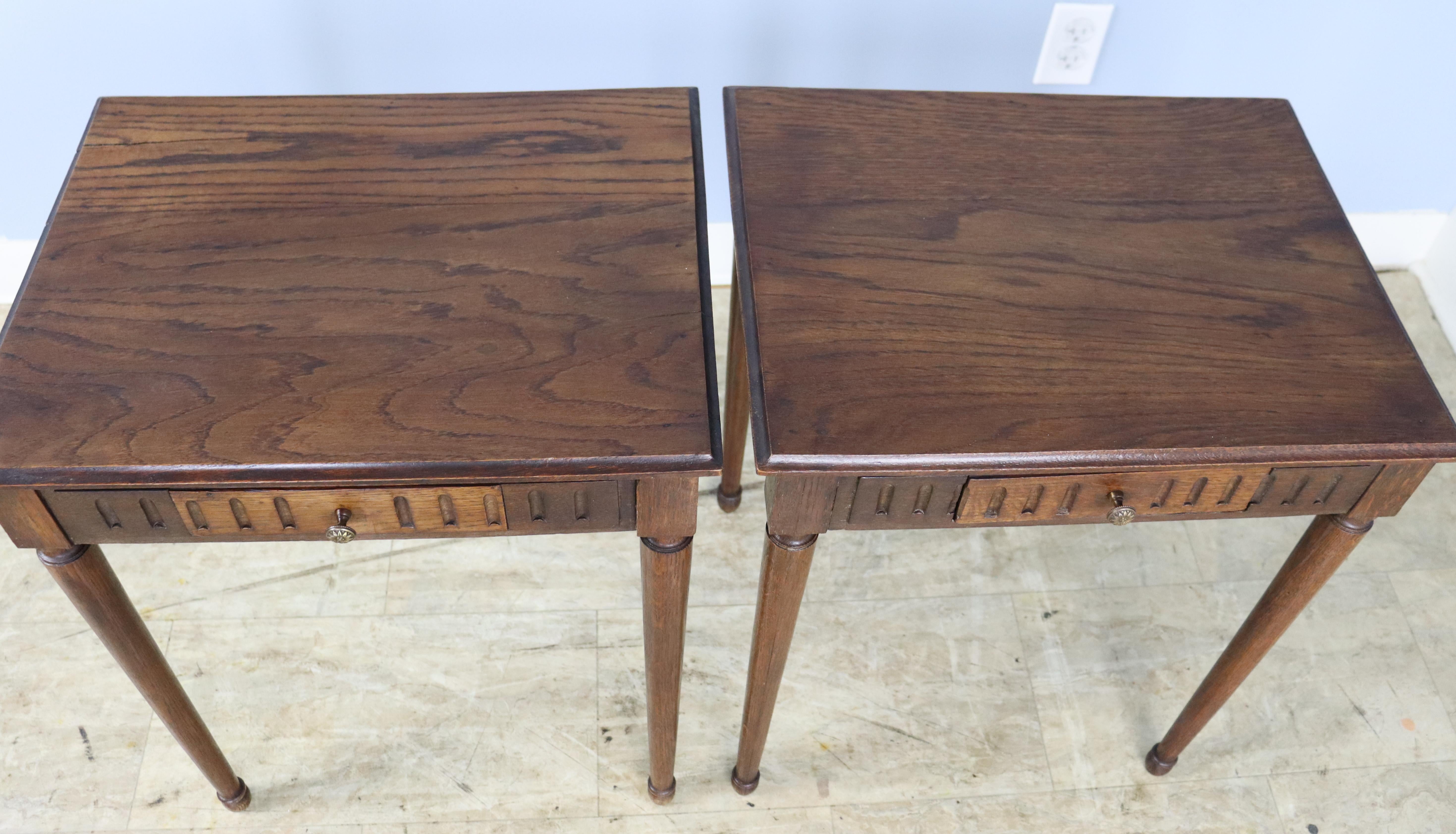 Pair of French Oak Side or End Tables 1
