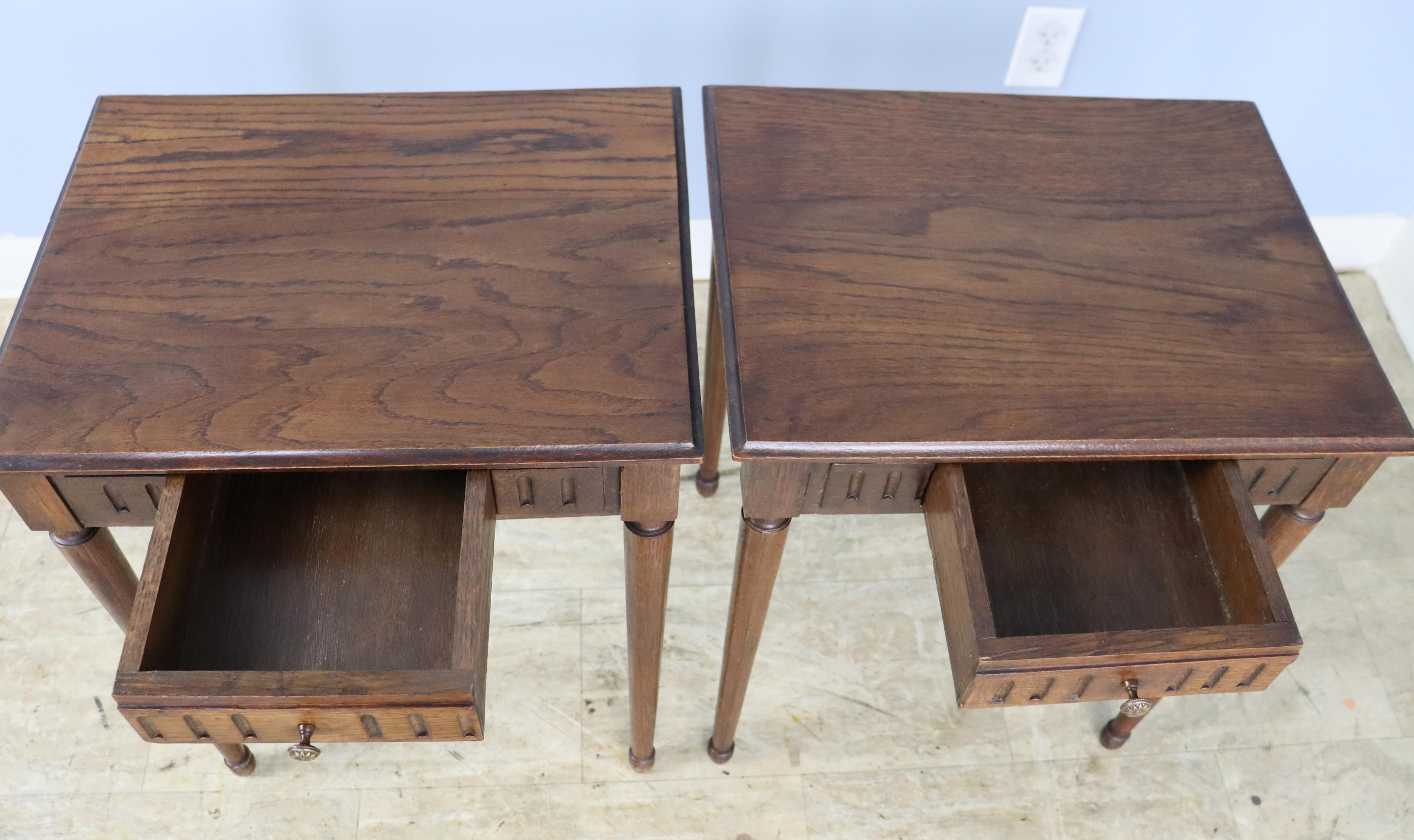 Pair of French Oak Side or End Tables 2
